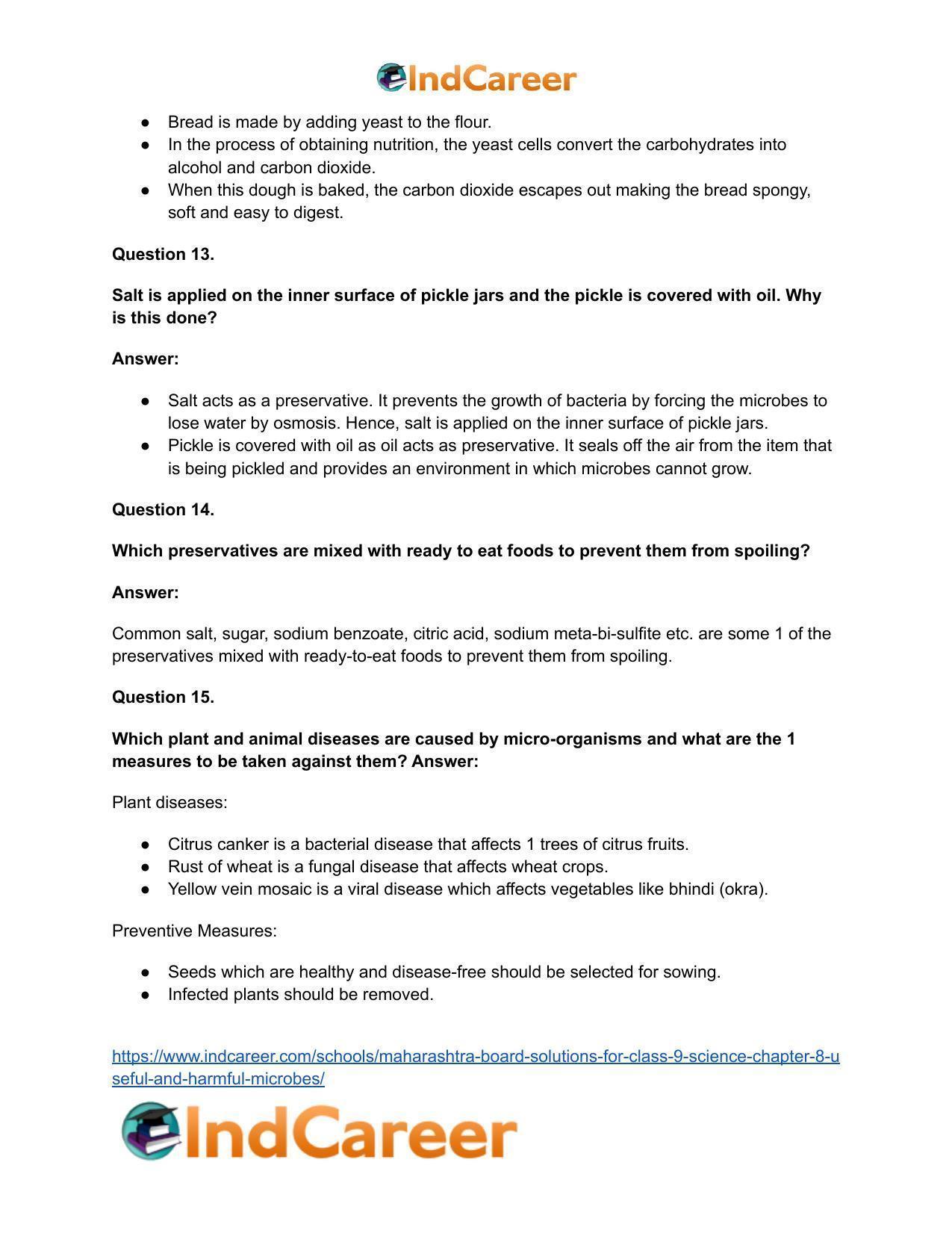 Maharashtra Board Solutions for Class 9- Science: Chapter 8- Useful and Harmful Microbes - Page 12