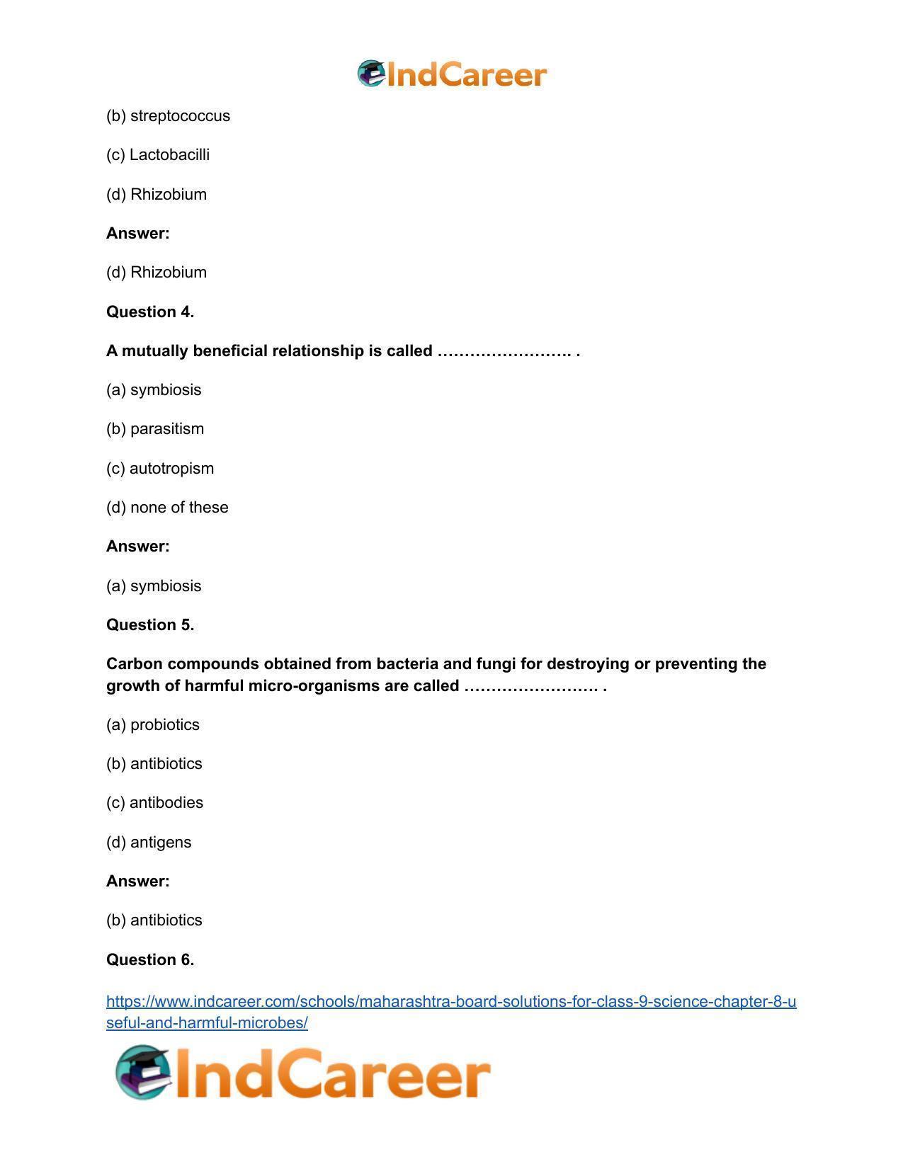Maharashtra Board Solutions for Class 9- Science: Chapter 8- Useful and Harmful Microbes - Page 15