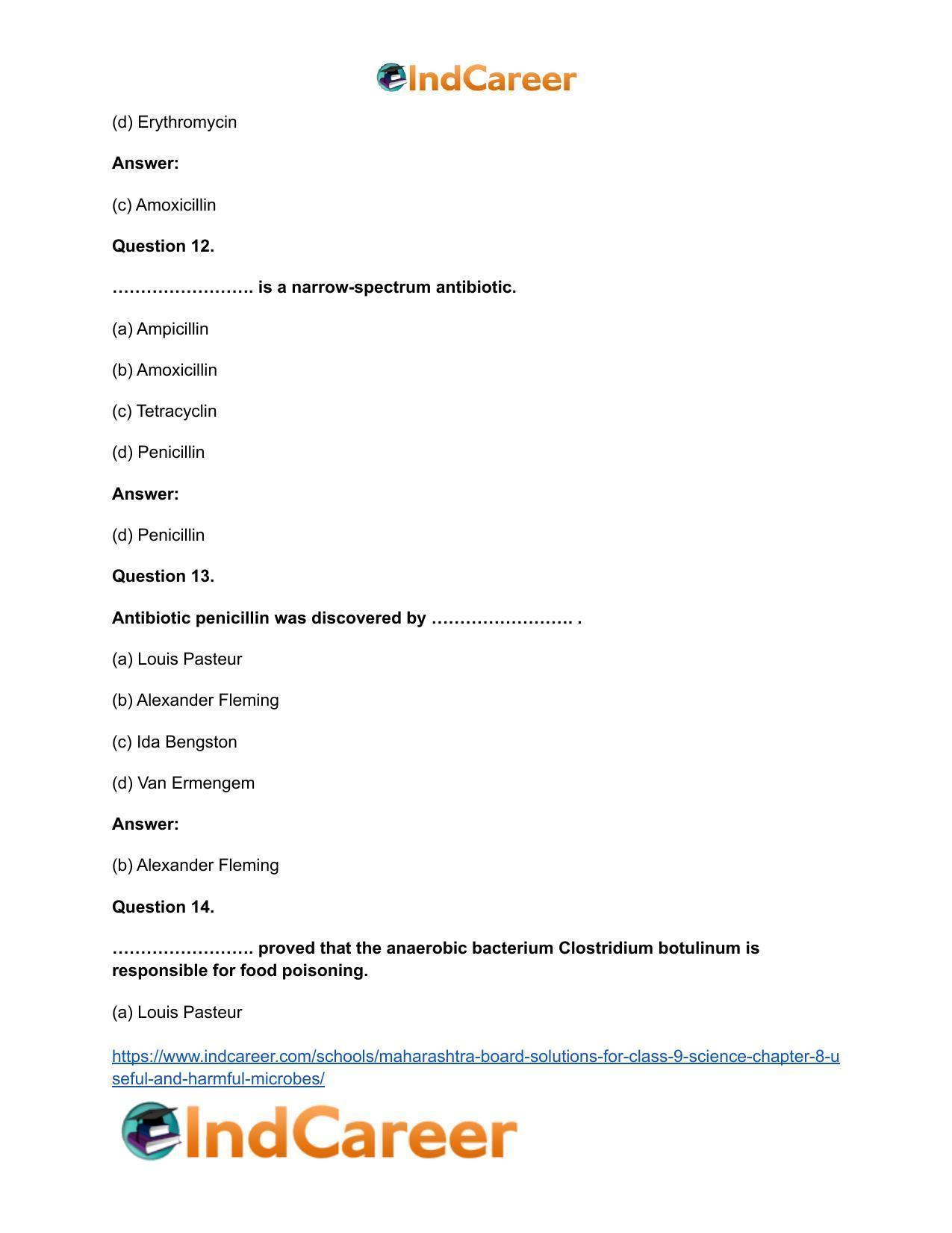 Maharashtra Board Solutions for Class 9- Science: Chapter 8- Useful and Harmful Microbes - Page 18