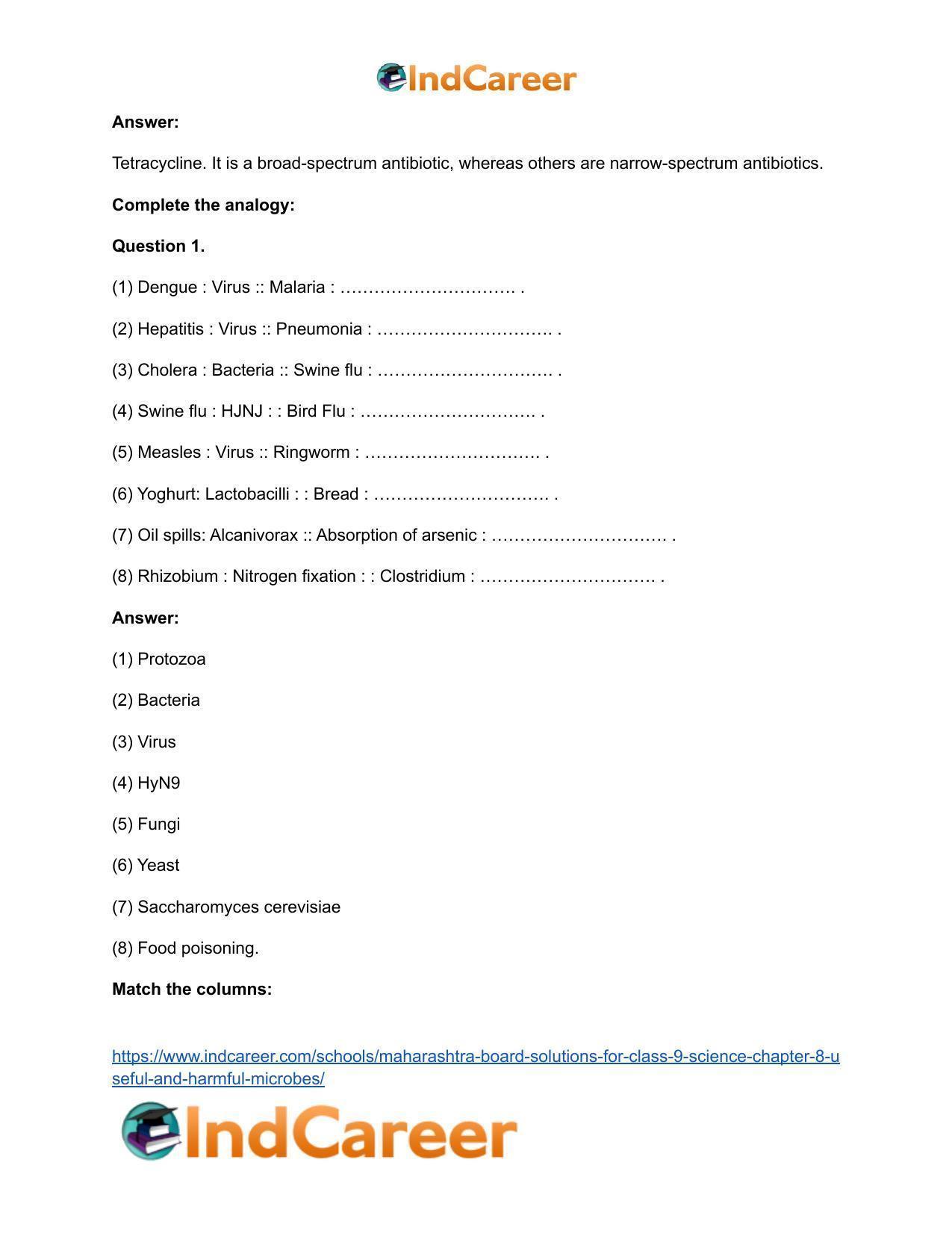 Maharashtra Board Solutions for Class 9- Science: Chapter 8- Useful and Harmful Microbes - Page 25