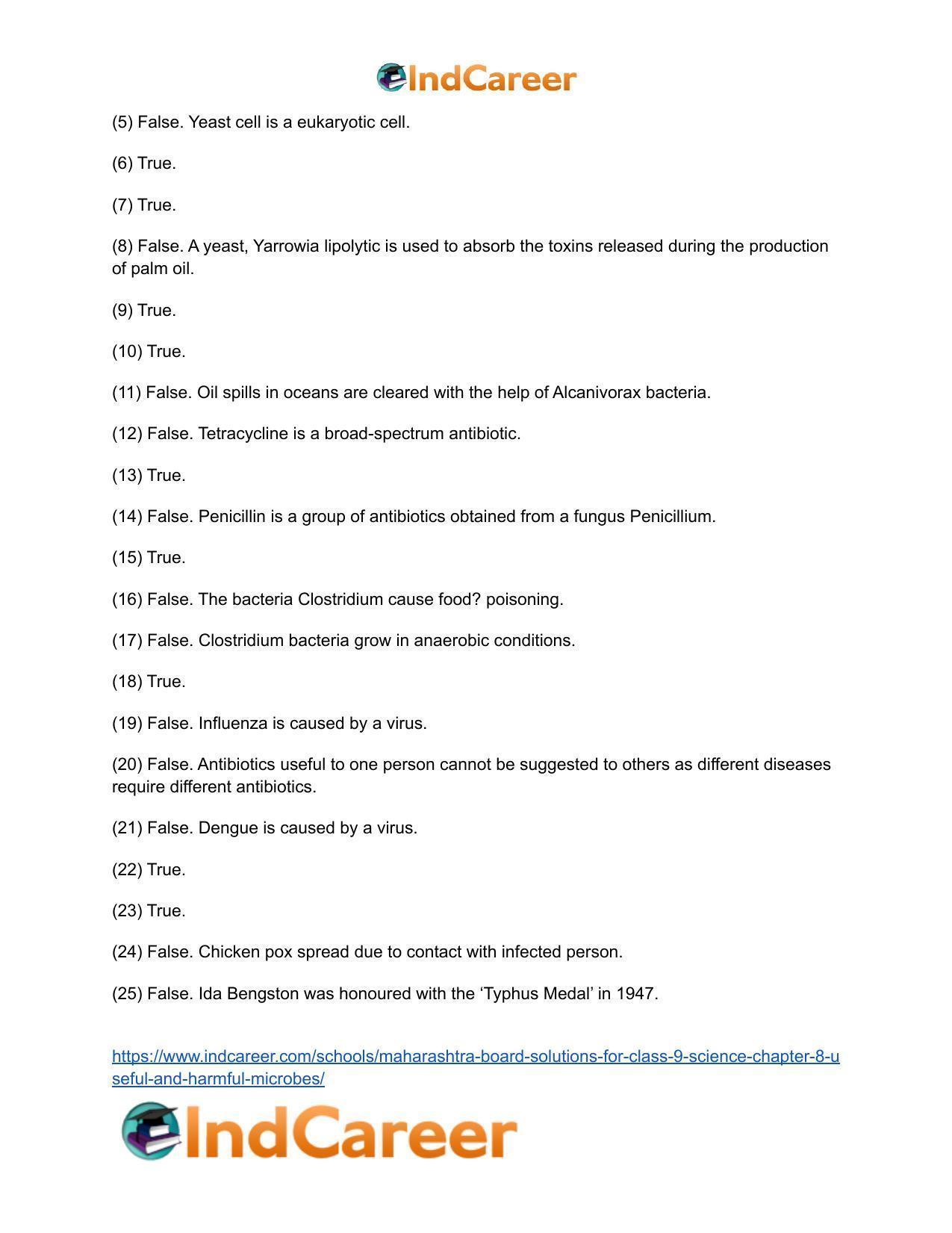 Maharashtra Board Solutions for Class 9- Science: Chapter 8- Useful and Harmful Microbes - Page 28