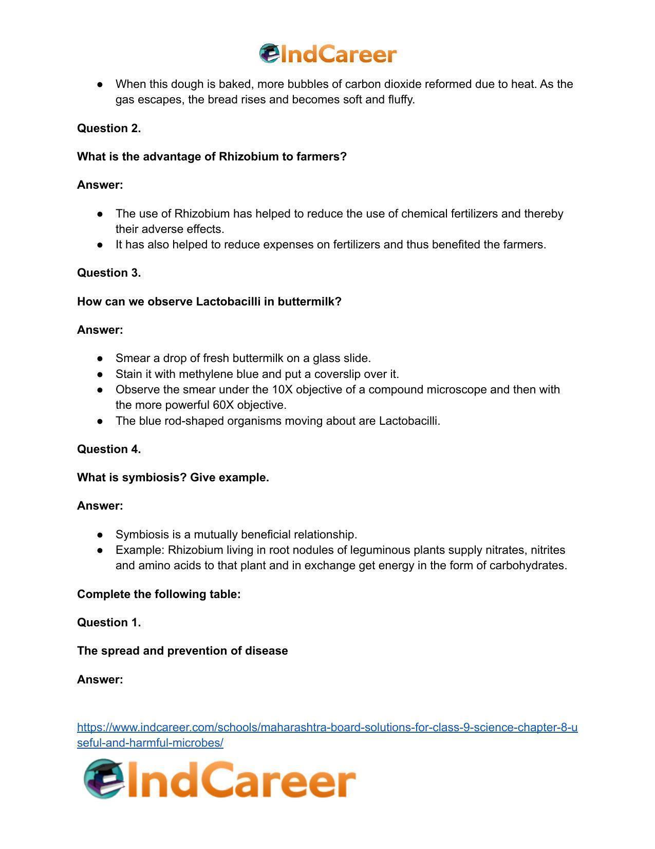 Maharashtra Board Solutions for Class 9- Science: Chapter 8- Useful and Harmful Microbes - Page 35