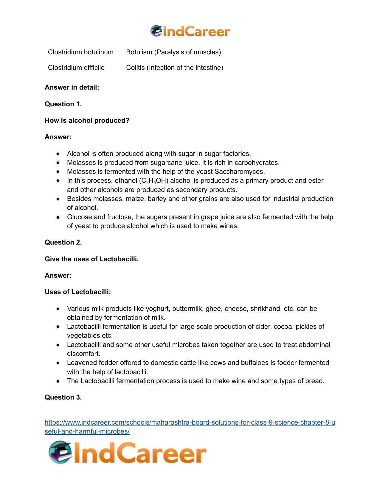 Maharashtra Board Solutions for Class 9- Science: Chapter 8- Useful and Harmful Microbes - Page 37