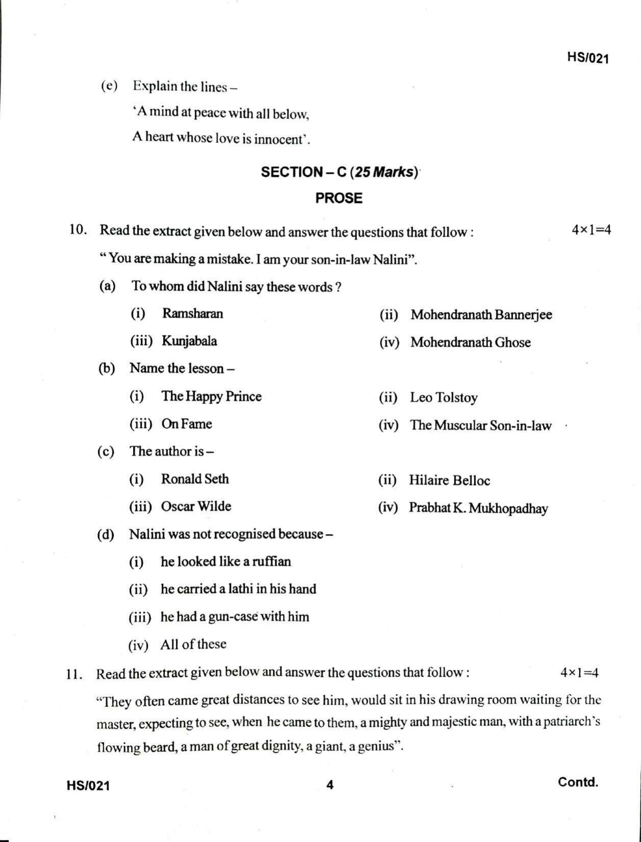 MBSE HSLC/Class 10 2021 Question Paper - Page 4