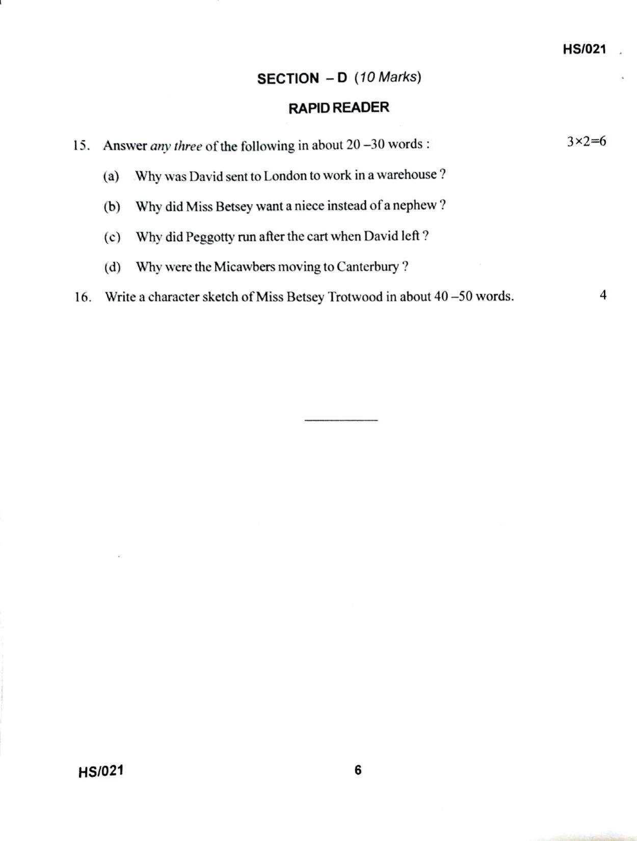 MBSE HSLC/Class 10 2021 Question Paper - Page 6