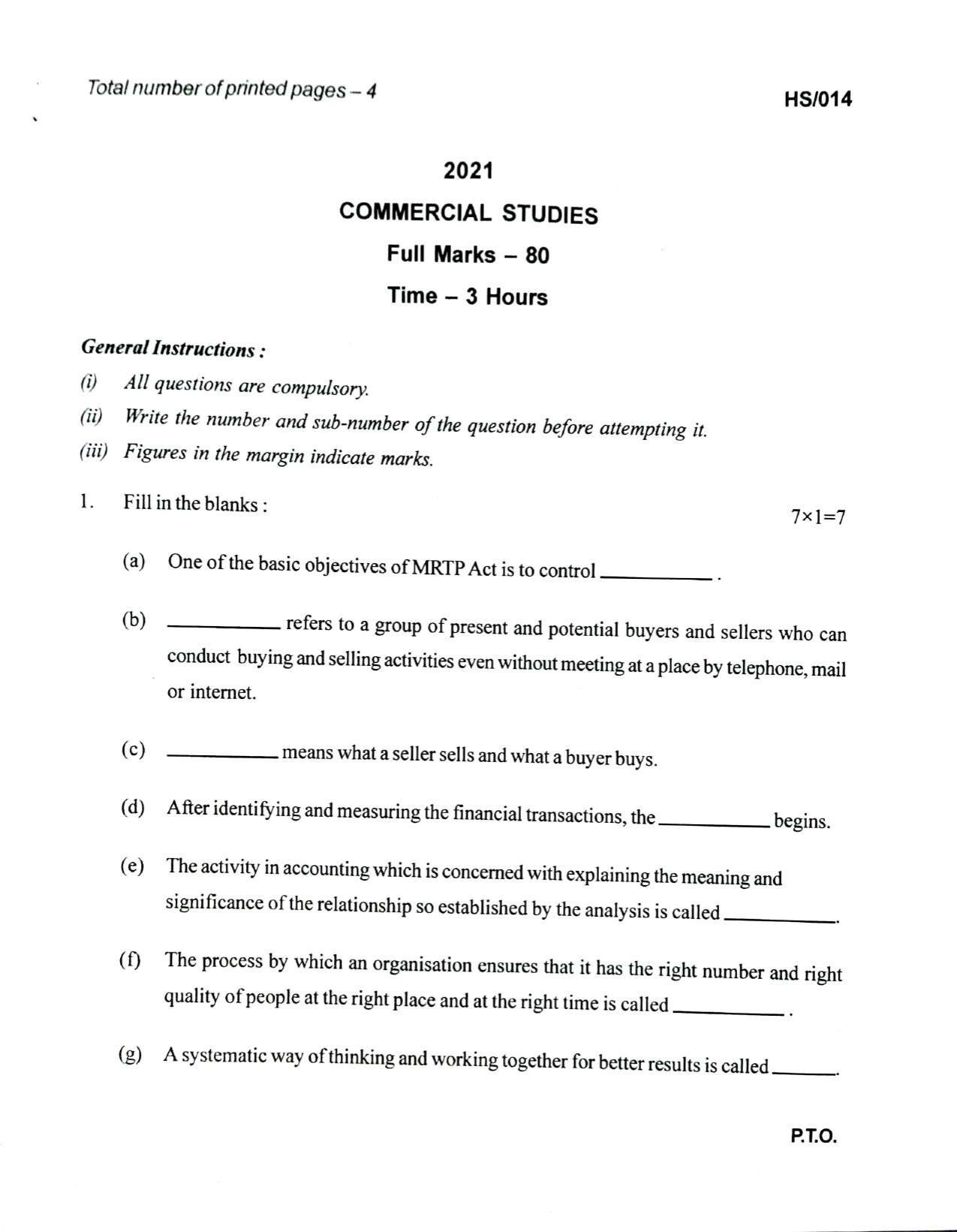 MBSE HSLC/Class 10 2021 Question Paper - Page 18