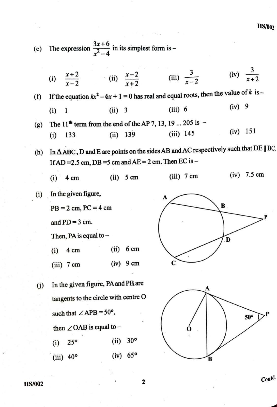 MBSE HSLC/Class 10 2021 Question Paper - Page 45