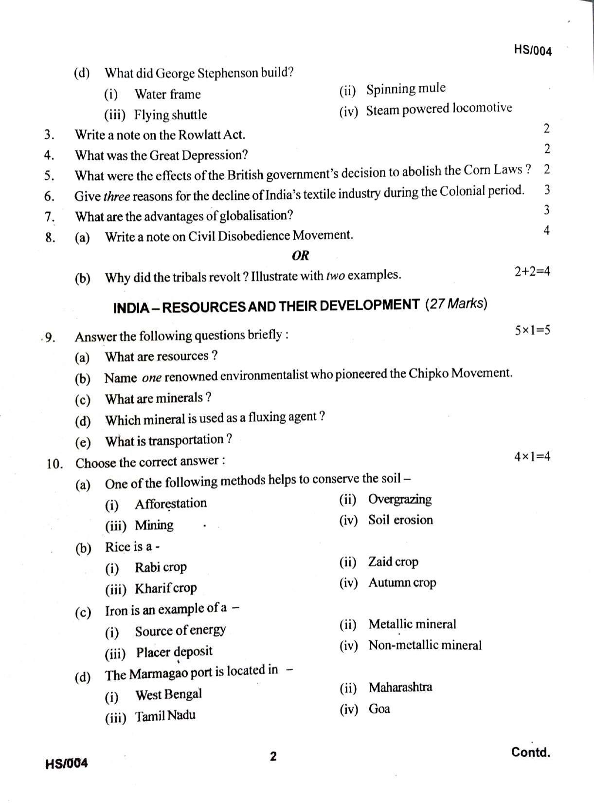 MBSE HSLC/Class 10 2021 Question Paper - Page 62