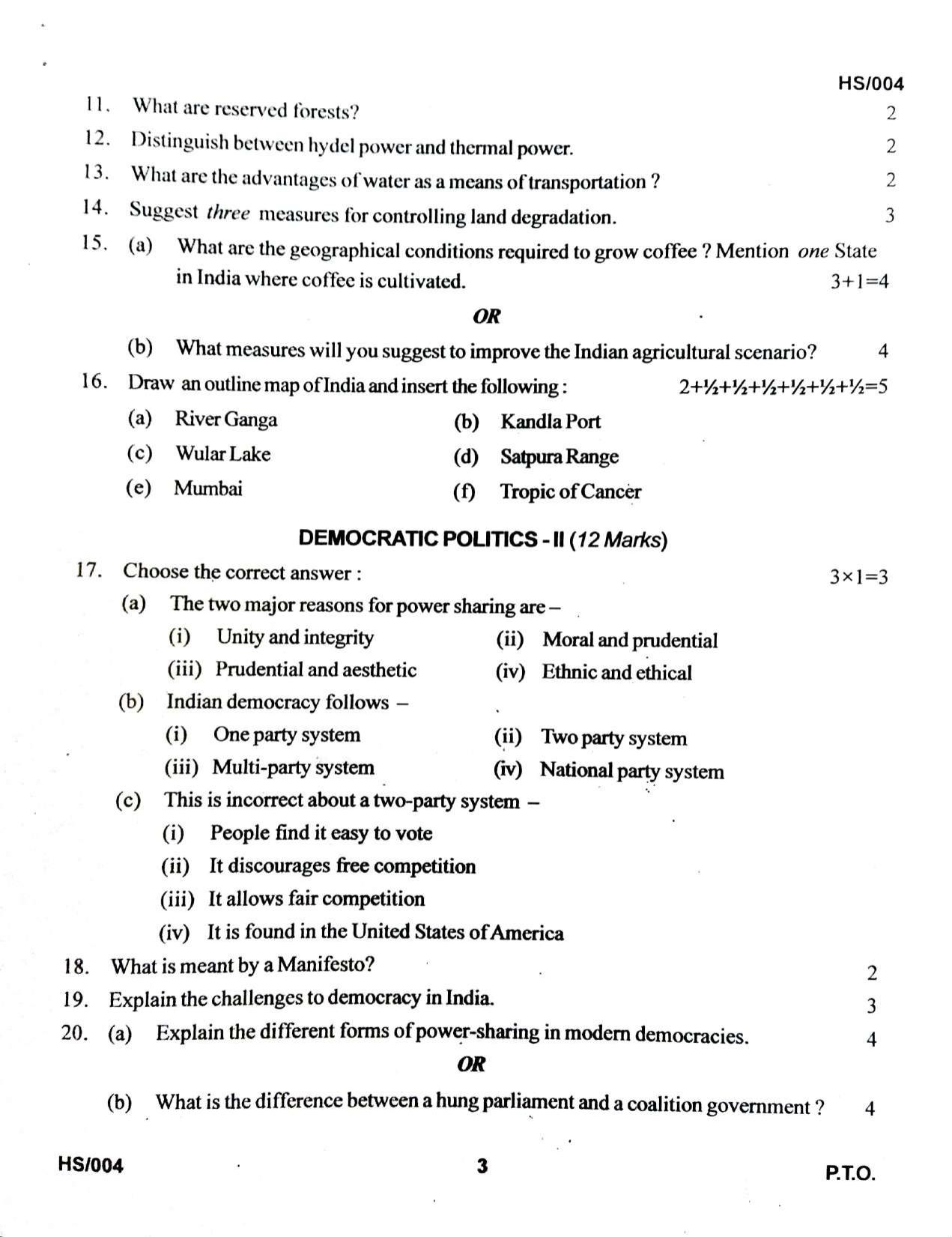 MBSE HSLC/Class 10 2021 Question Paper - Page 63