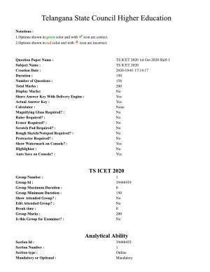 TS ICET 2020 Question Paper 1 - Oct 1, 2020	