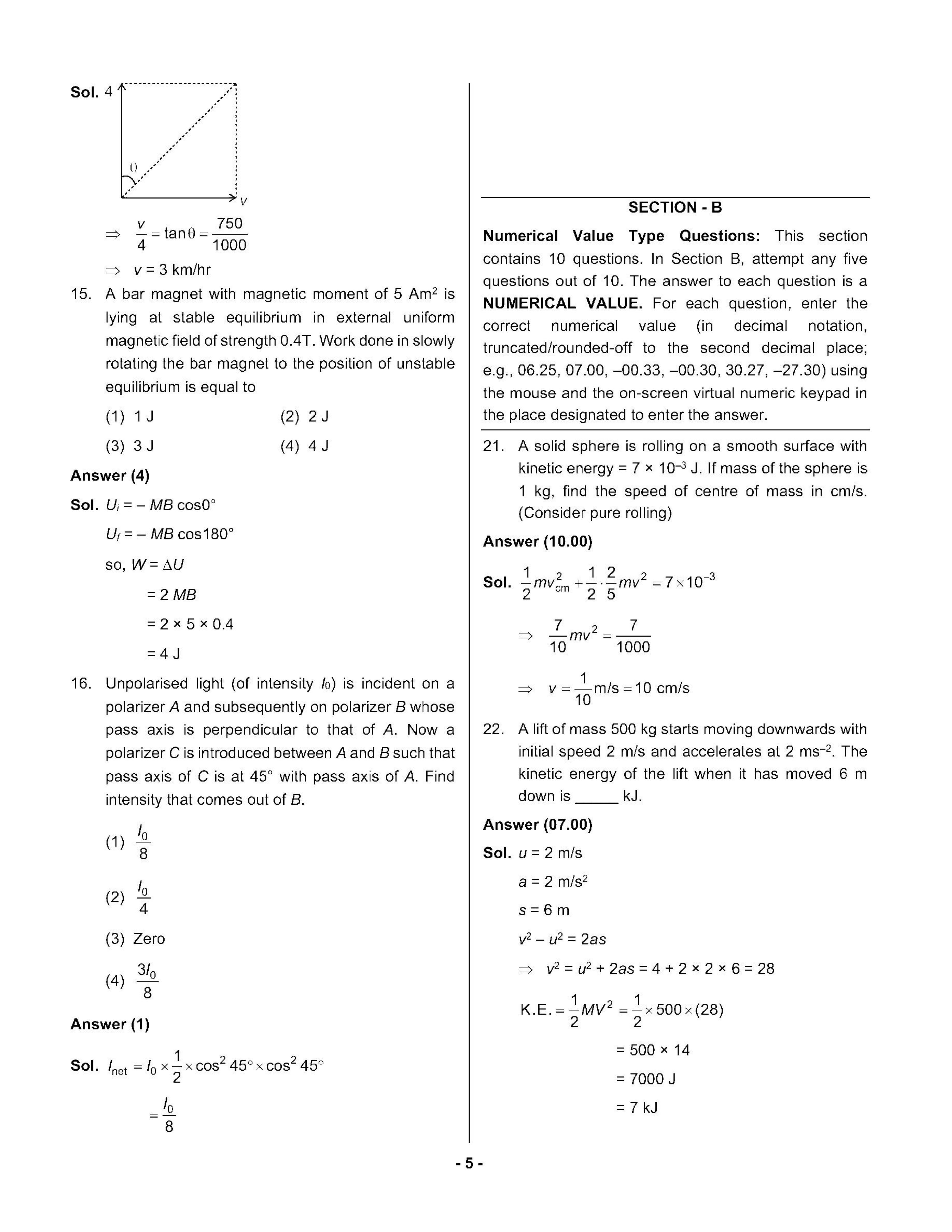 JEE Mains 2023: 31st January 2023 Shift-1 (Morning) Question Paper With Solution (January, Session-1) - Page 4