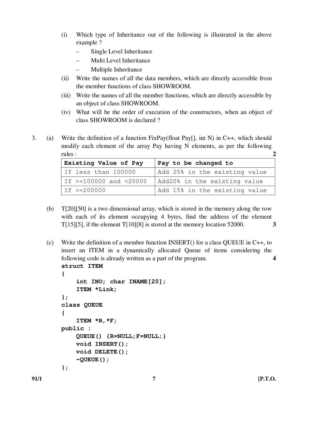 CBSE Class 12 91-1 COMPUTER SCIENCE 2016 Question Paper - Page 7