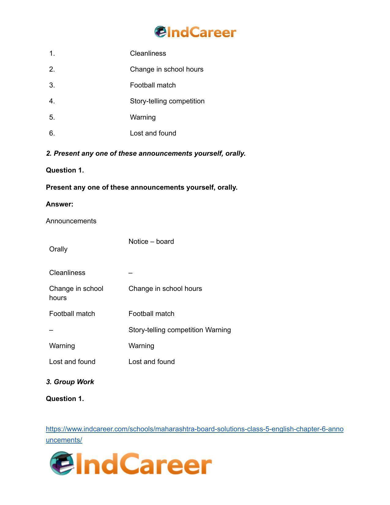 Maharashtra Board Solutions Class 5-English: Chapter 6- Announcements - Page 3