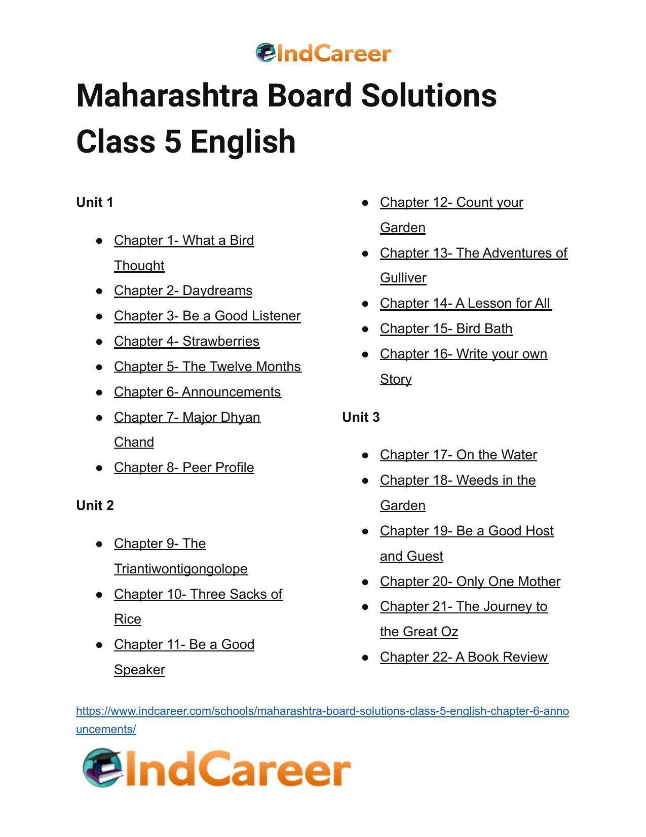 Maharashtra Board Solutions Class 5-English: Chapter 6- Announcements - Page 8