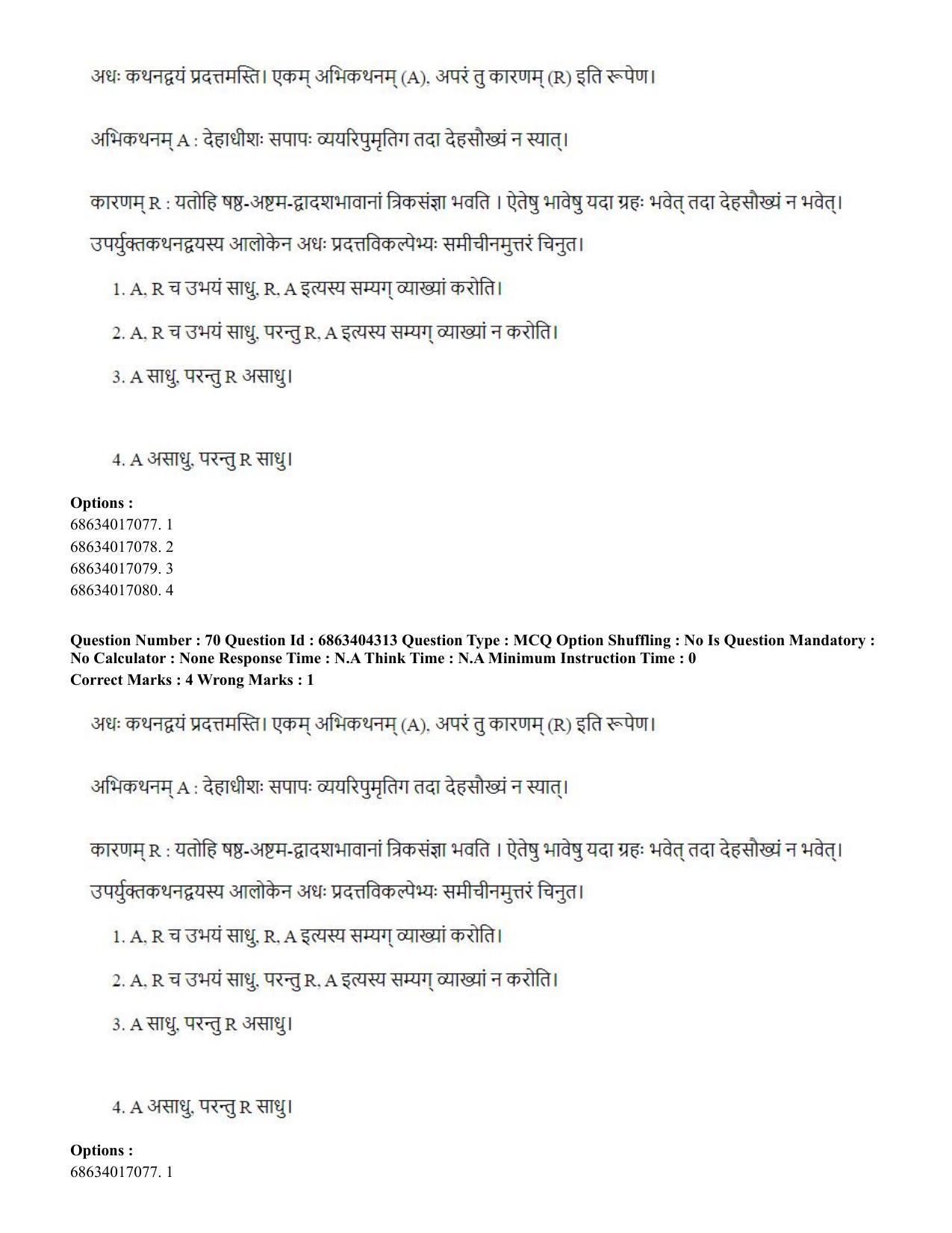 CUET PG 2023: ACQP11 – Jyotish -Falit (BHU) (Hindi) - Shift 1 (5-06-2023) Question Paper - Page 99