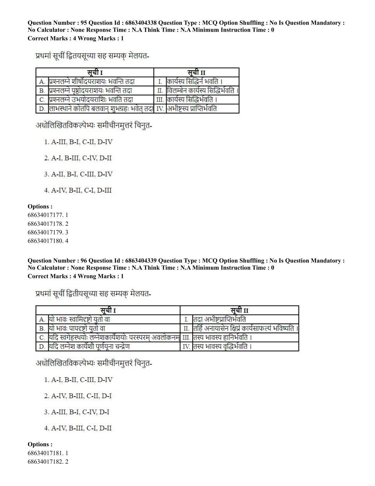 CUET PG 2023: ACQP11 – Jyotish -Falit (BHU) (Hindi) - Shift 1 (5-06-2023) Question Paper - Page 147