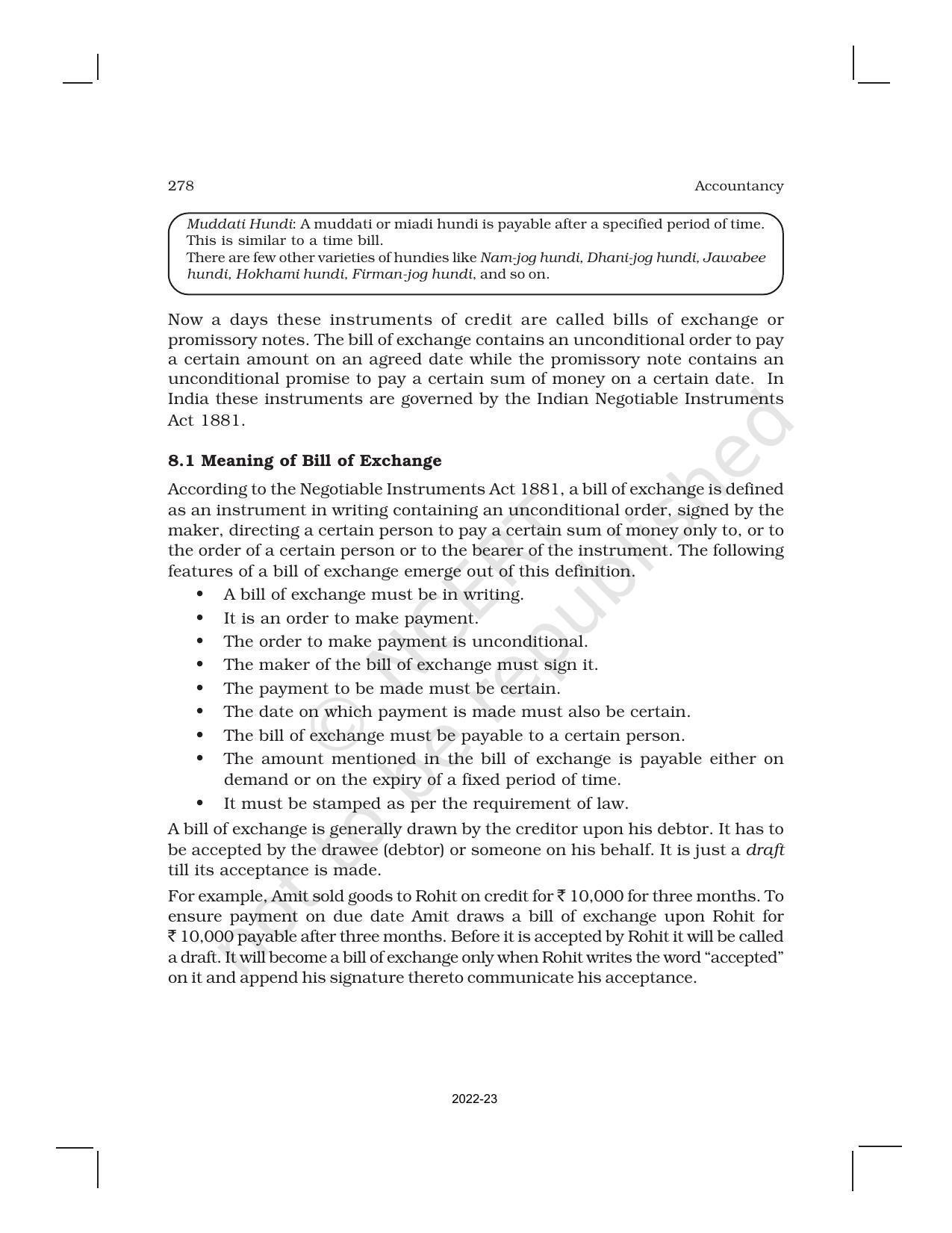 NCERT Book for Class 11 Accountancy (Part-I) Chapter 8 Bills of Exchange - Page 2