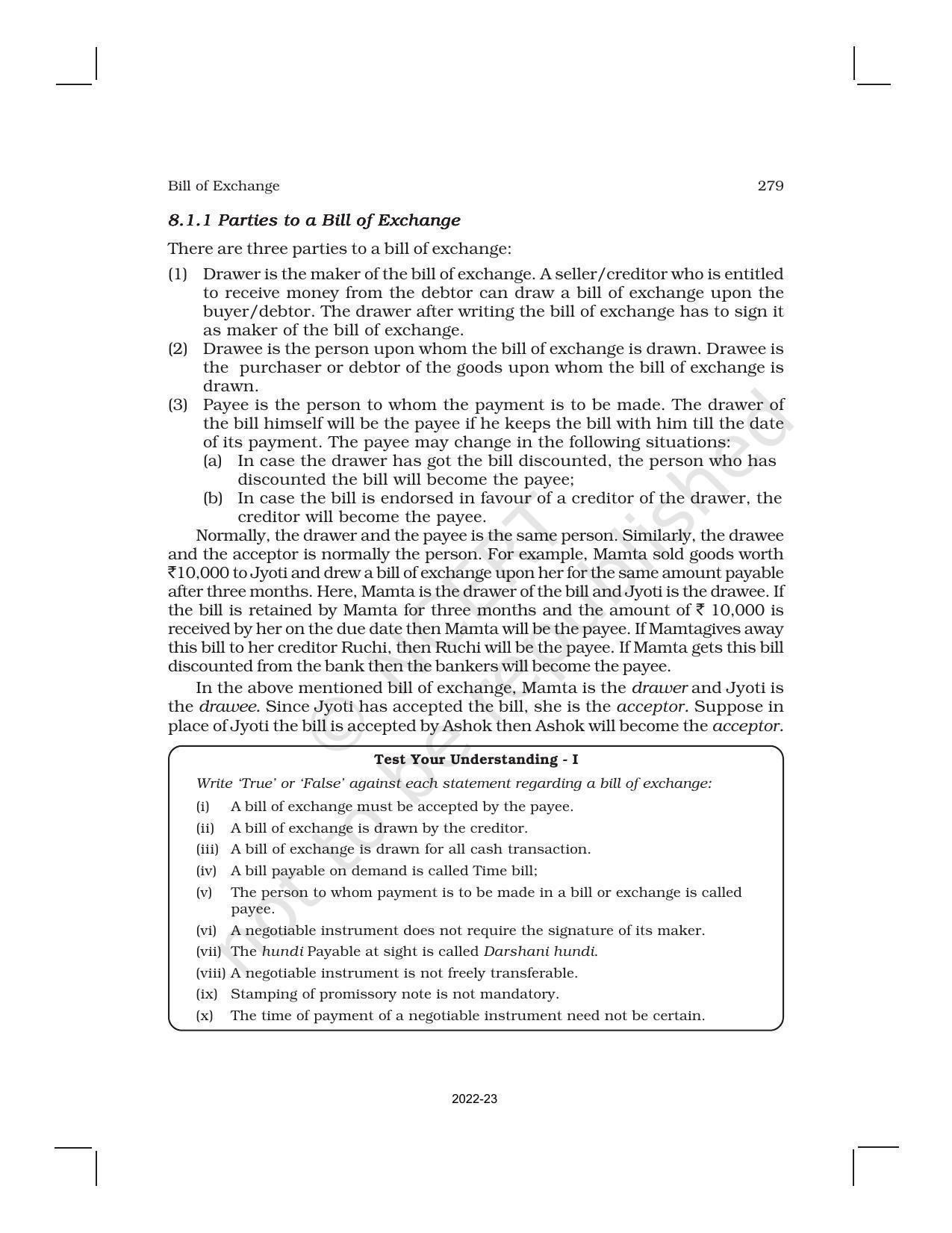 NCERT Book for Class 11 Accountancy (Part-I) Chapter 8 Bills of Exchange - Page 3