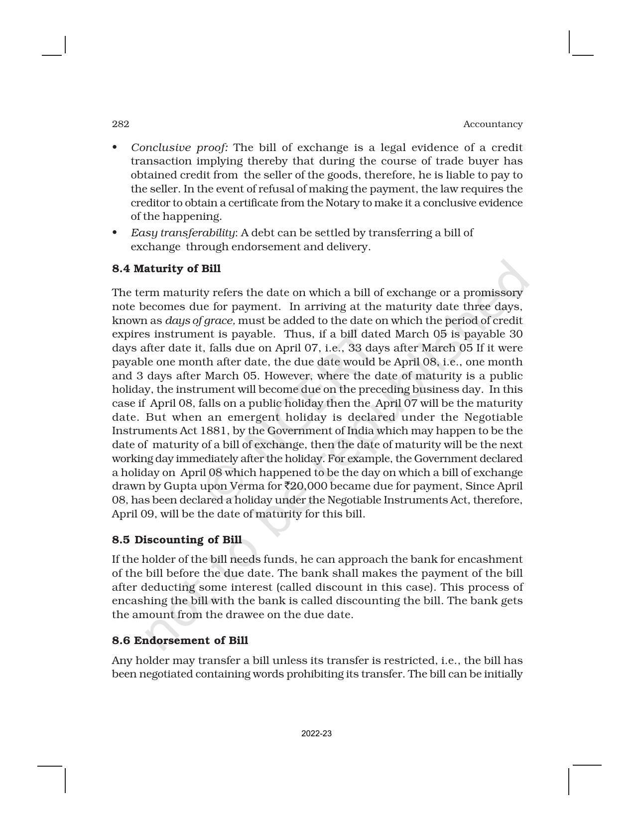 NCERT Book for Class 11 Accountancy (Part-I) Chapter 8 Bills of Exchange - Page 6