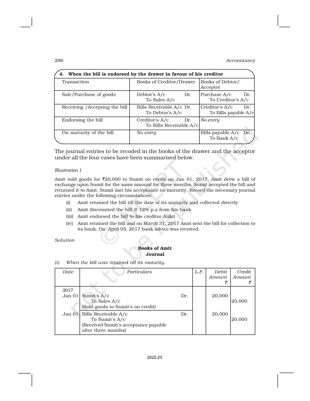NCERT Book for Class 11 Accountancy (Part-I) Chapter 8 Bills of Exchange - Page 10