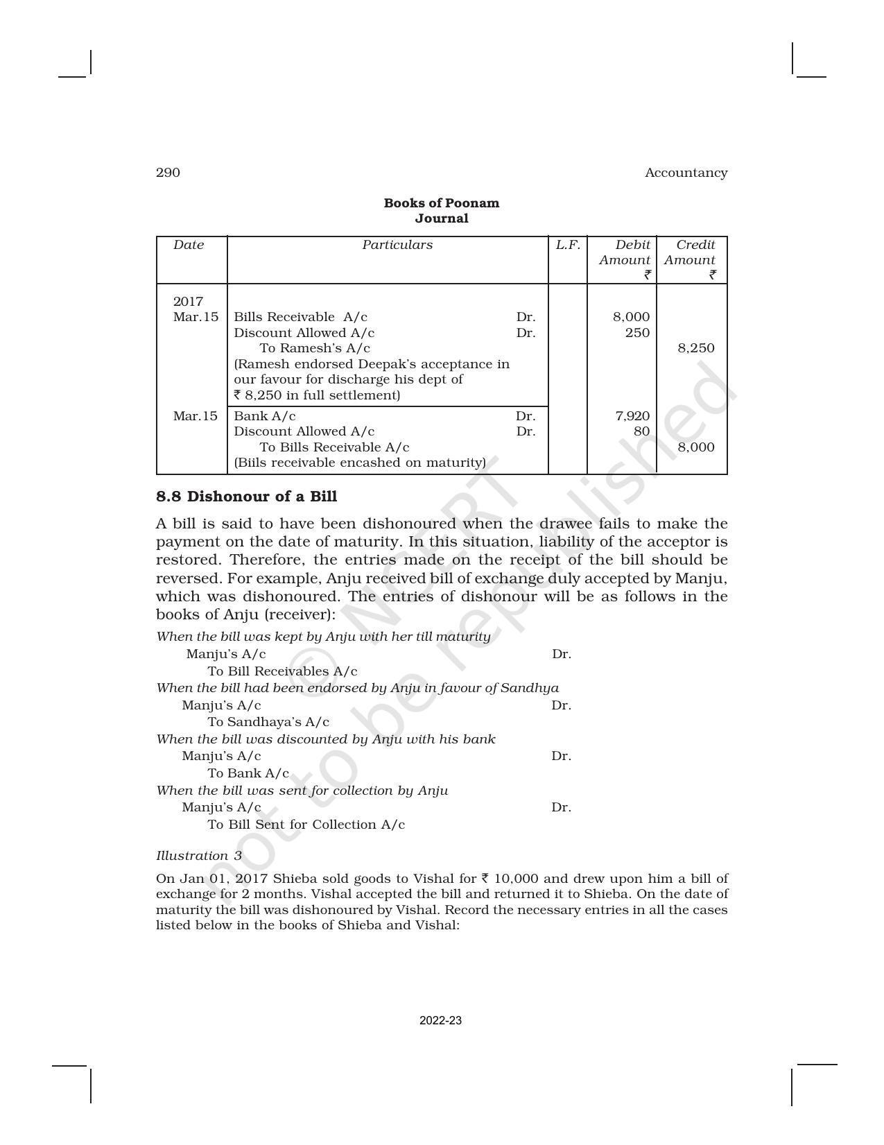 NCERT Book for Class 11 Accountancy (Part-I) Chapter 8 Bills of Exchange - Page 14