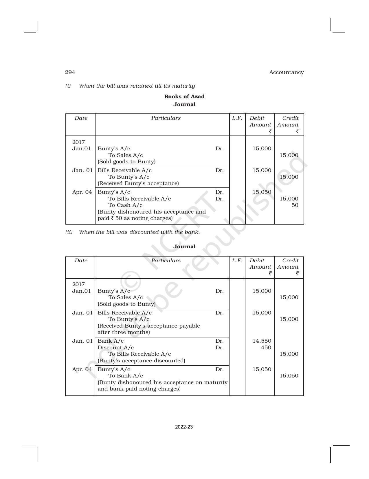 NCERT Book for Class 11 Accountancy (Part-I) Chapter 8 Bills of Exchange - Page 18
