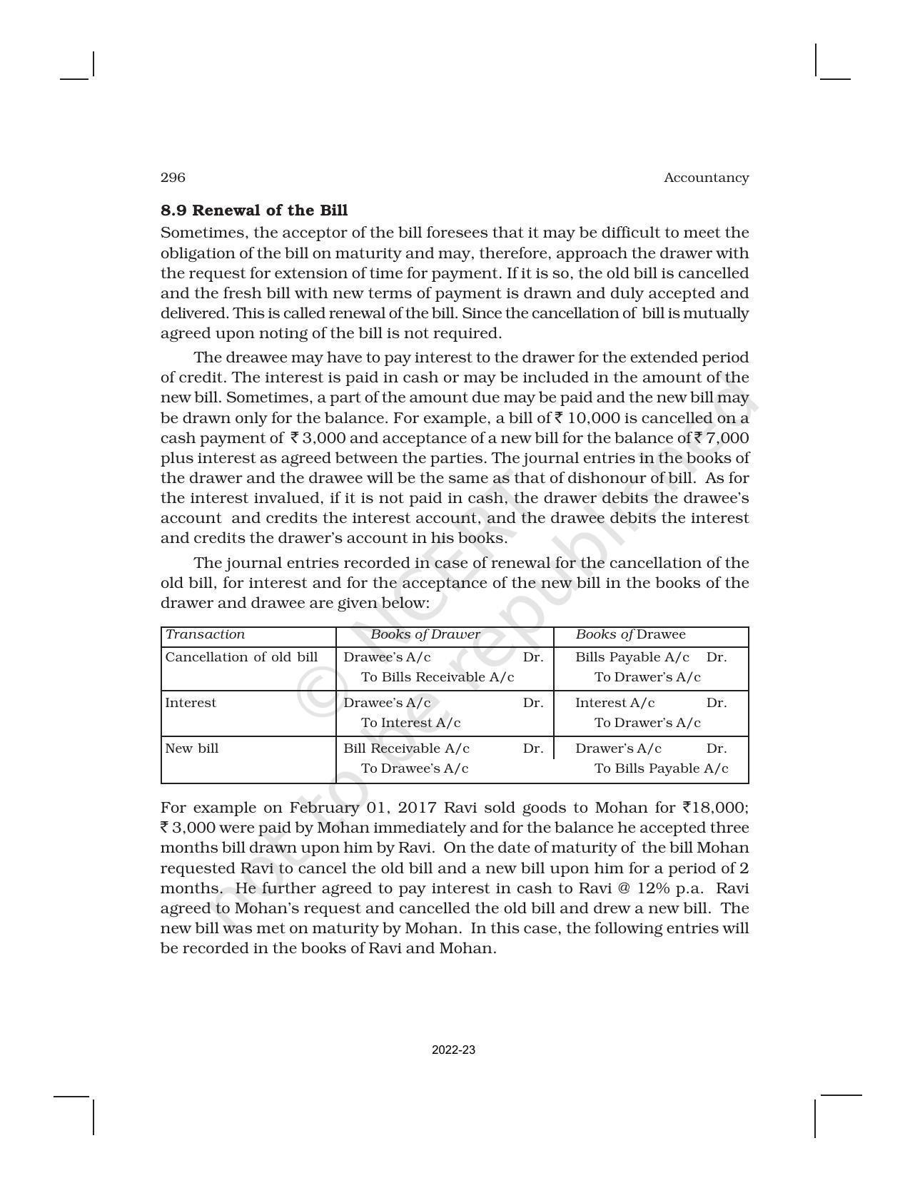 NCERT Book for Class 11 Accountancy (Part-I) Chapter 8 Bills of Exchange - Page 20