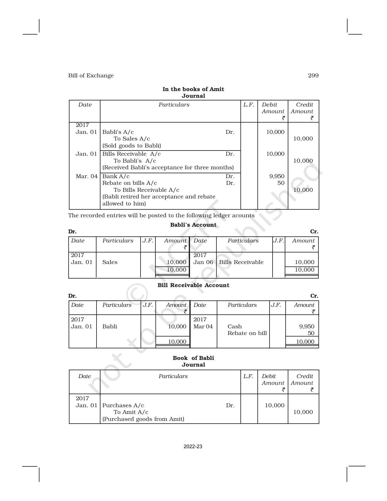 NCERT Book for Class 11 Accountancy (Part-I) Chapter 8 Bills of Exchange - Page 23