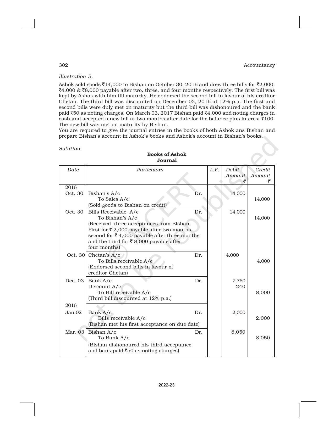 NCERT Book for Class 11 Accountancy (Part-I) Chapter 8 Bills of Exchange - Page 26