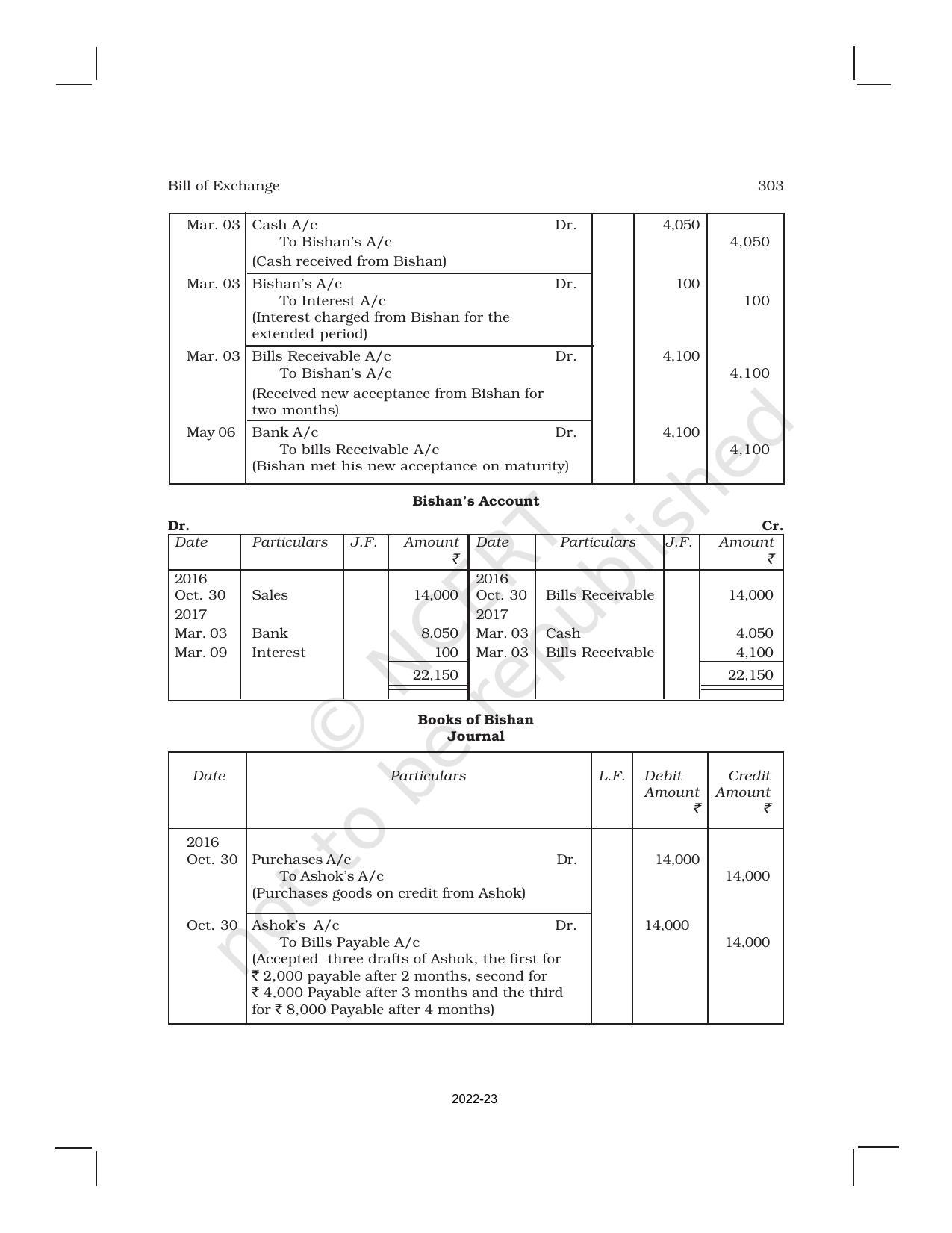 NCERT Book for Class 11 Accountancy (Part-I) Chapter 8 Bills of Exchange - Page 27