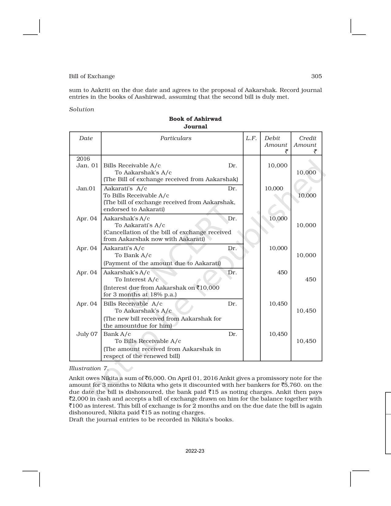 NCERT Book for Class 11 Accountancy (Part-I) Chapter 8 Bills of Exchange - Page 29