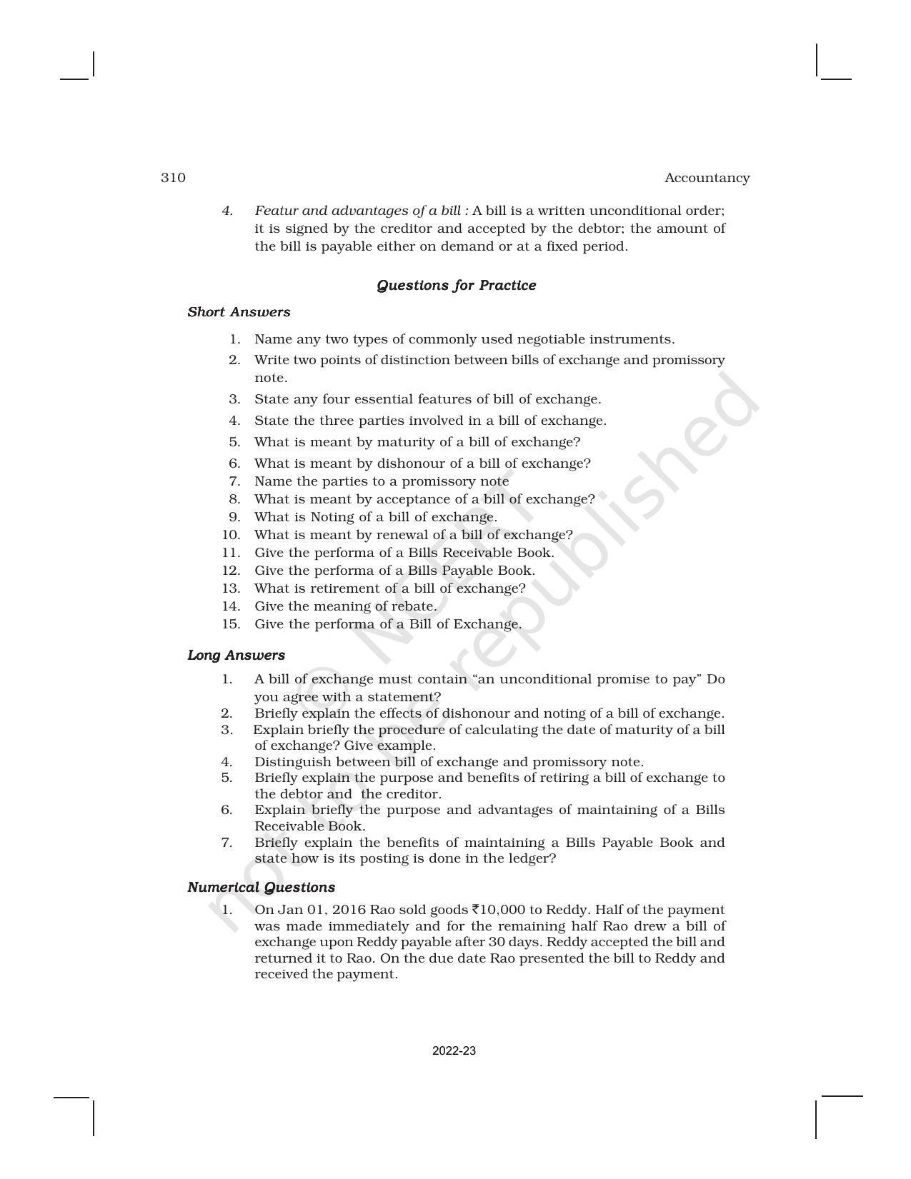 NCERT Book for Class 11 Accountancy (Part-I) Chapter 8 Bills of Exchange - Page 34