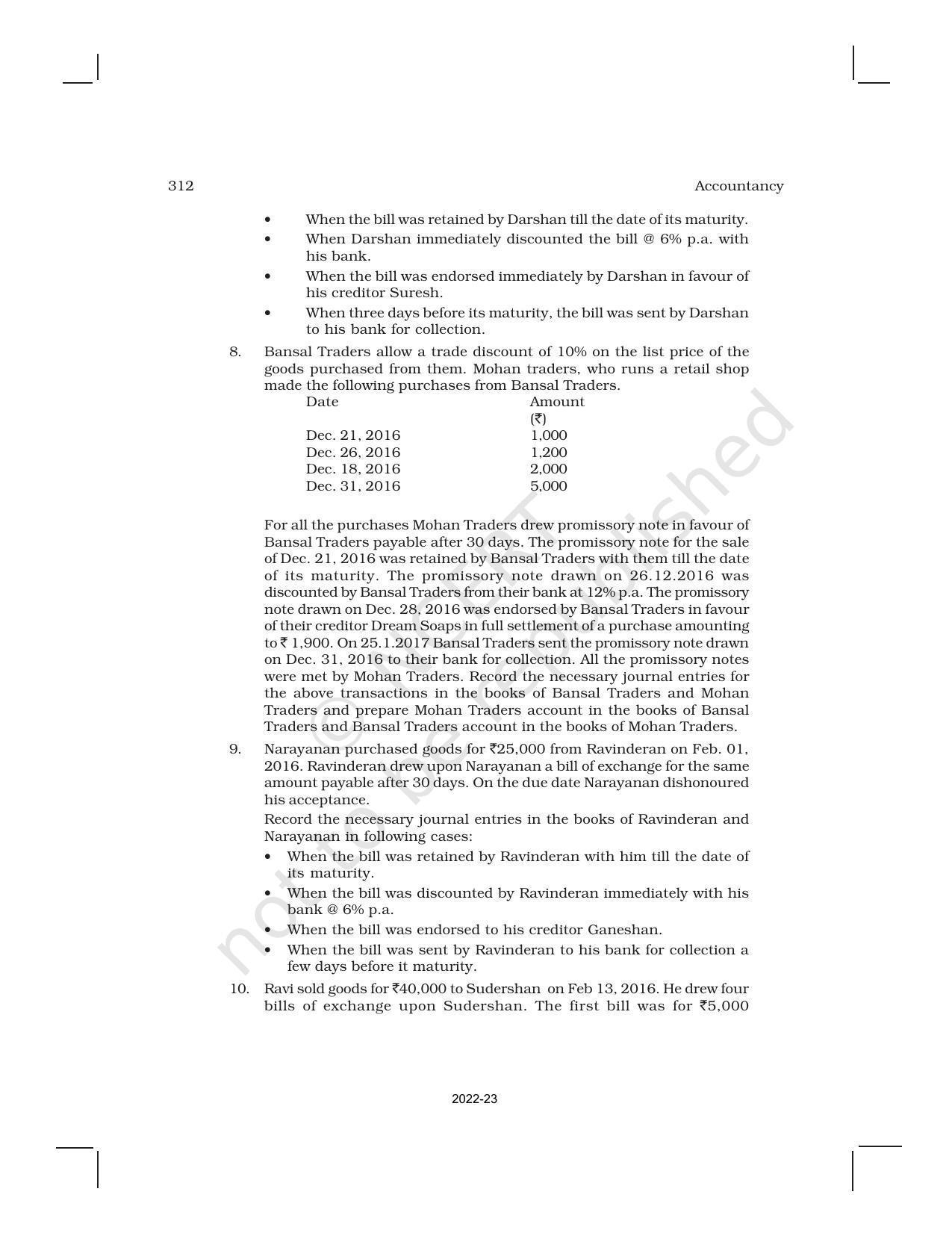 NCERT Book for Class 11 Accountancy (Part-I) Chapter 8 Bills of Exchange - Page 36