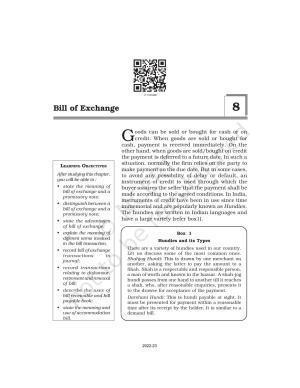 NCERT Book for Class 11 Accountancy (Part-I) Chapter 8 Bills of Exchange