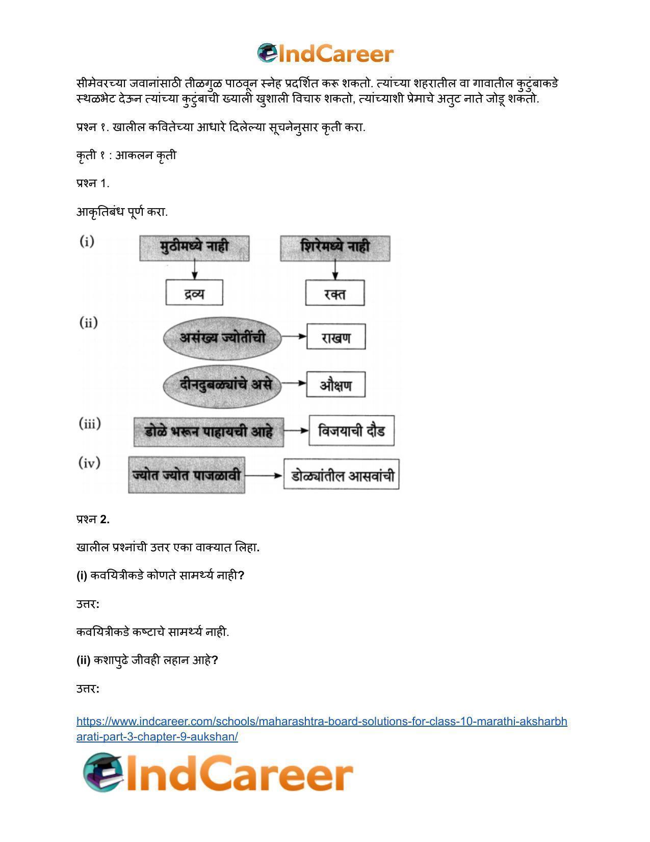 Maharashtra Board Solutions for Class 10- Marathi Aksharbharati (Part- 3): Chapter 9- औक्षण - Page 5