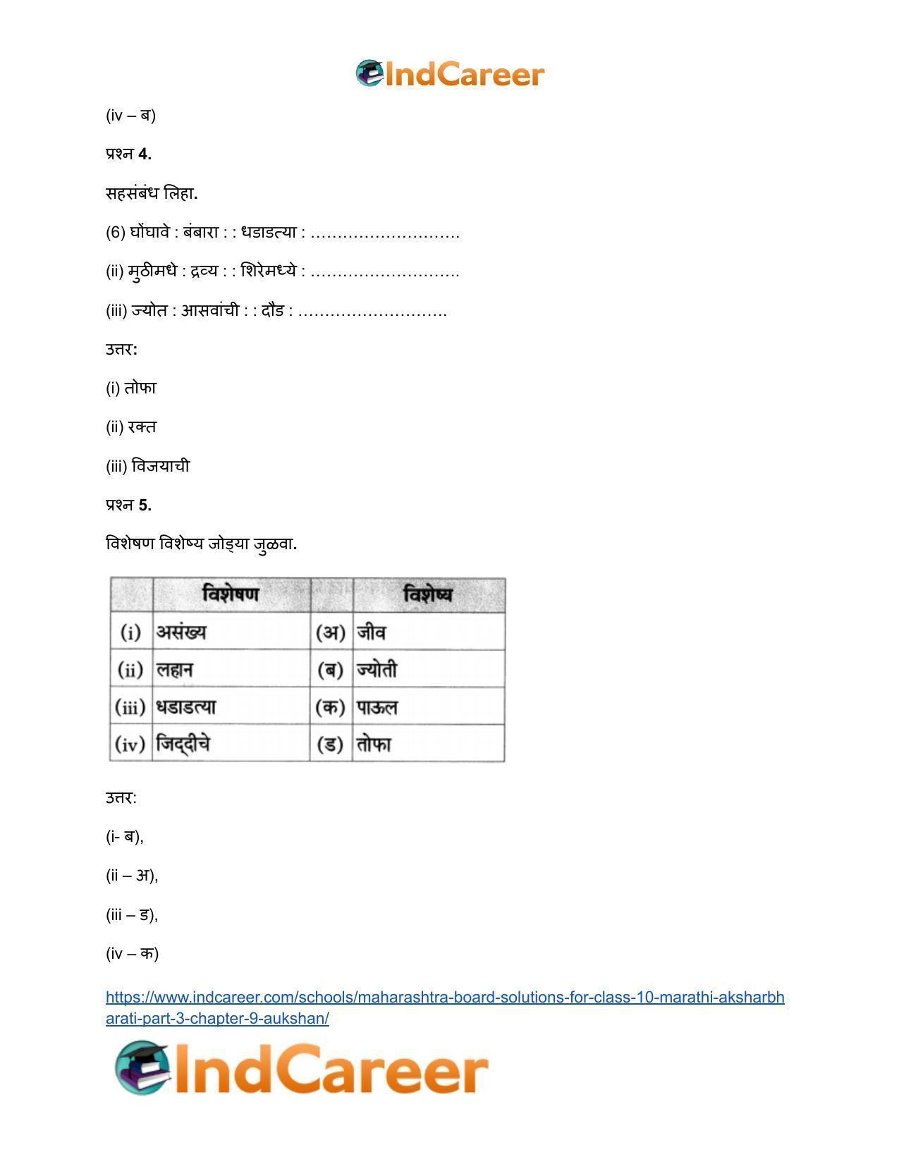 Maharashtra Board Solutions for Class 10- Marathi Aksharbharati (Part- 3): Chapter 9- औक्षण - Page 8