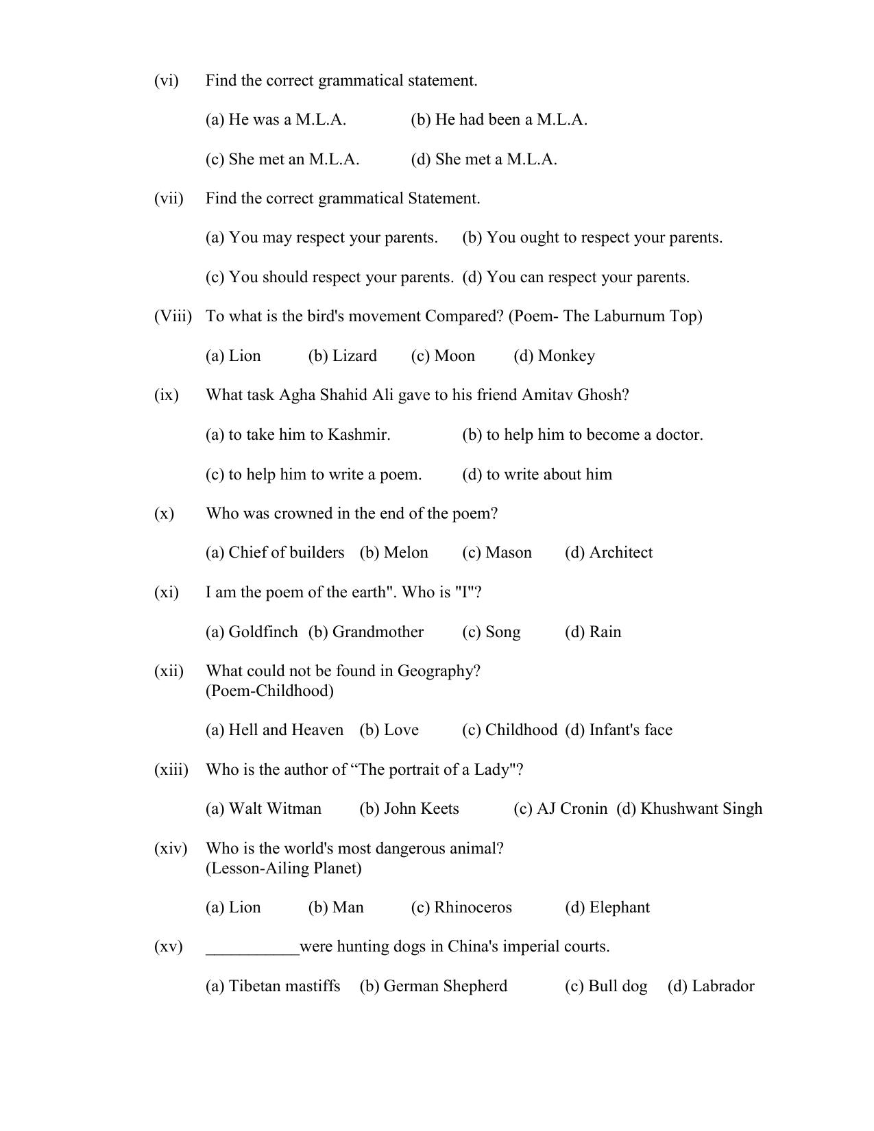 HPBOSE Class 11th English Sample Question Papers 2025 - Page 2