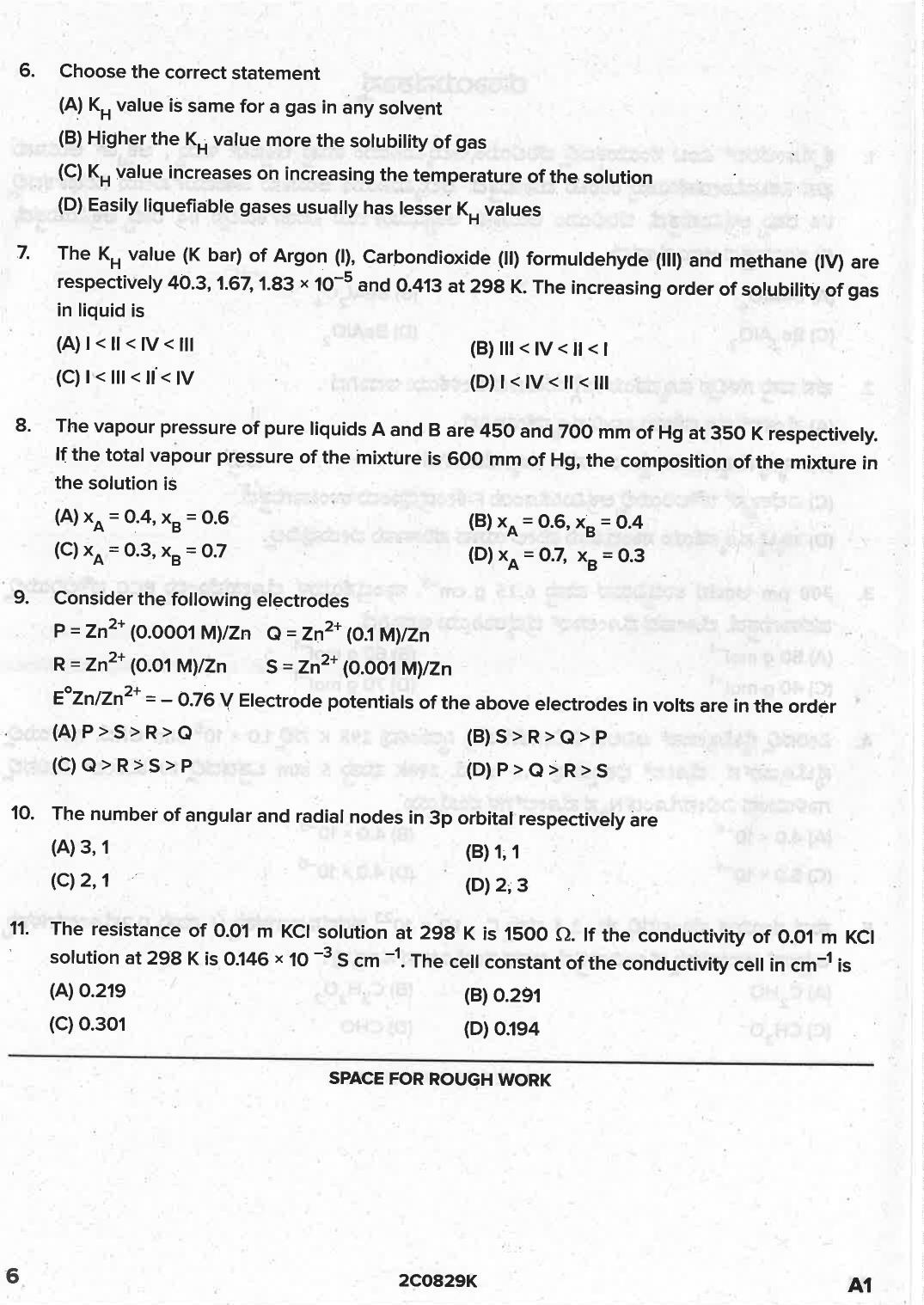 KCET 2021 Chemistry Question Paper - Page 6