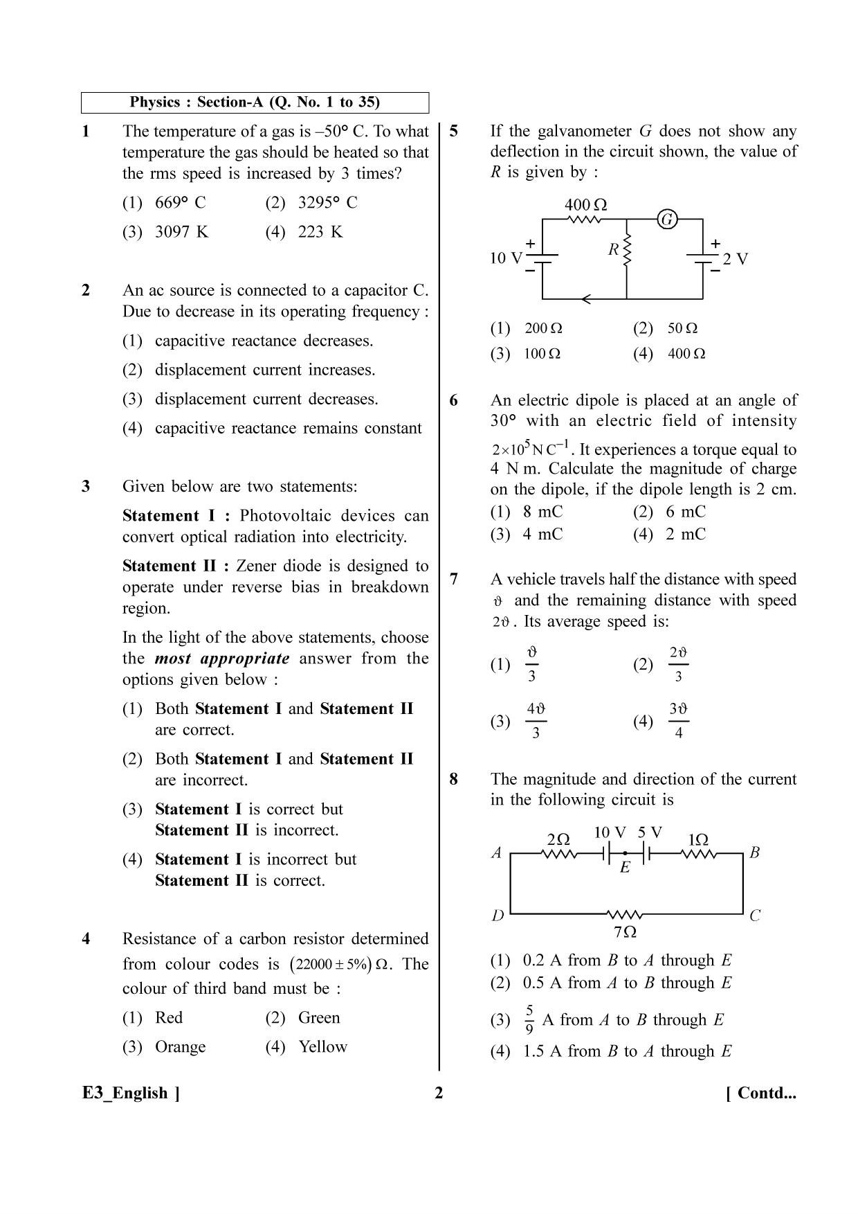 NEET 2023 E5 Official Answer Key - Page 2