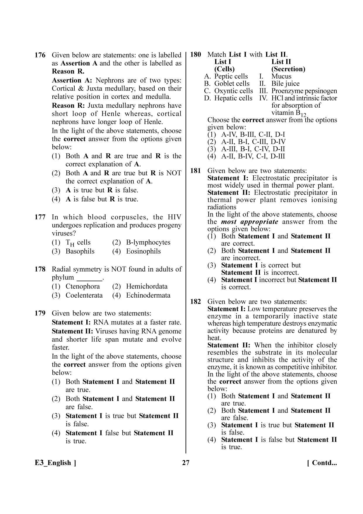 NEET 2023 E5 Official Answer Key - Page 27