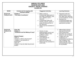 Edudel Class 8 Social Science (English Medium) Syllabus 2025