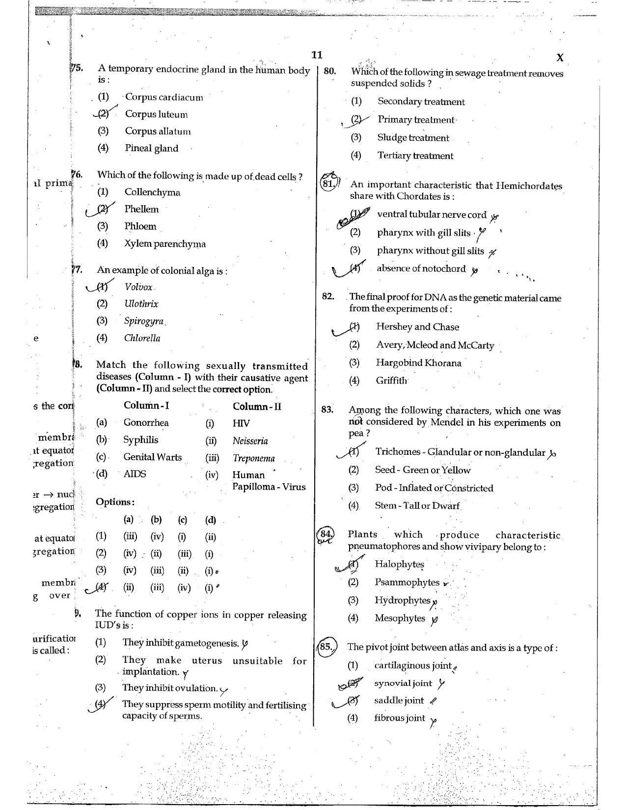 NEET Code X 2017 Question Paper - Page 11