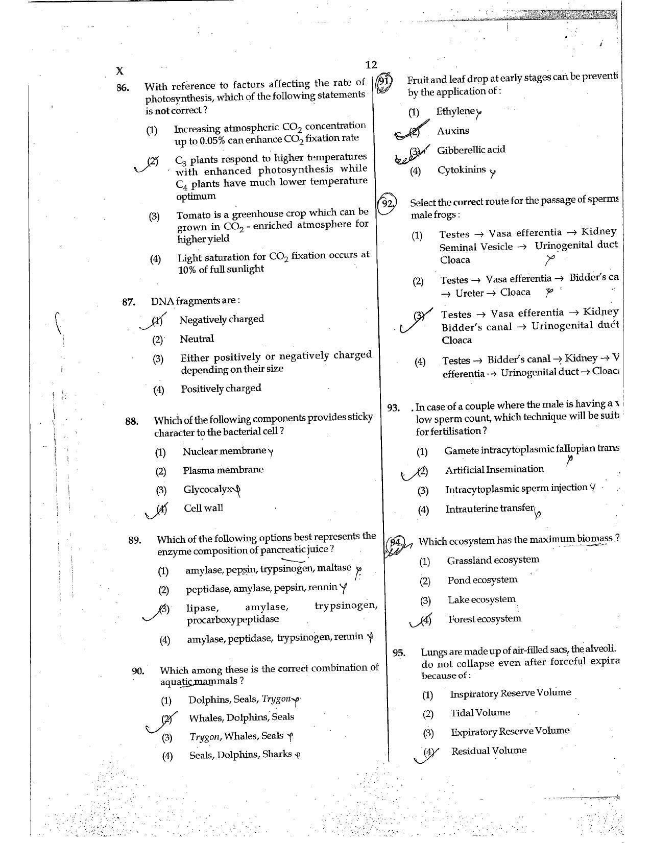 NEET Code X 2017 Question Paper - Page 12