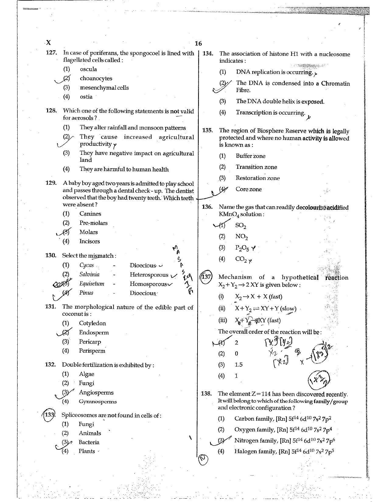 NEET Code X 2017 Question Paper - Page 16