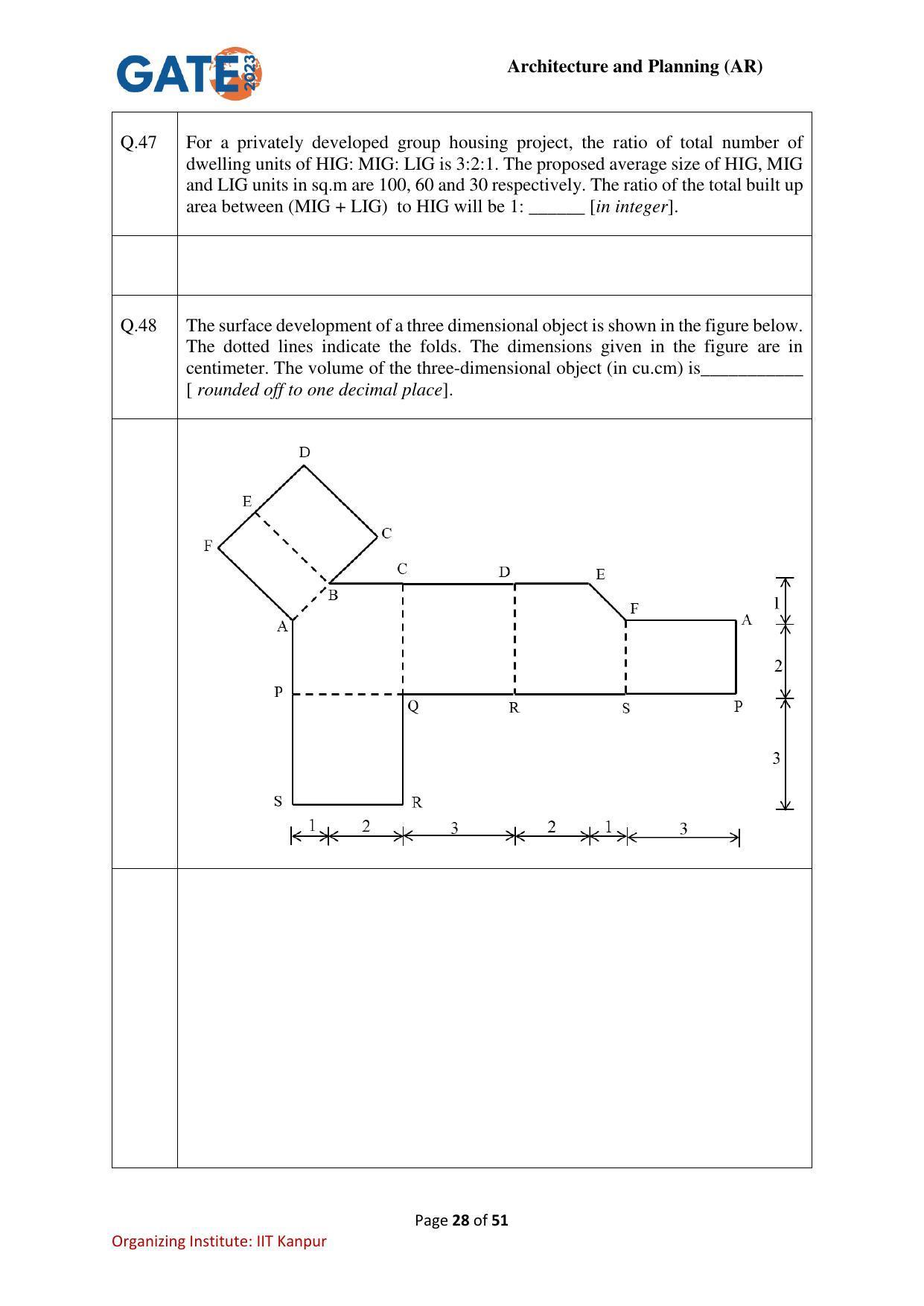 GATE 2023 Architecture and Planning (AR) Question Paper - Page 28