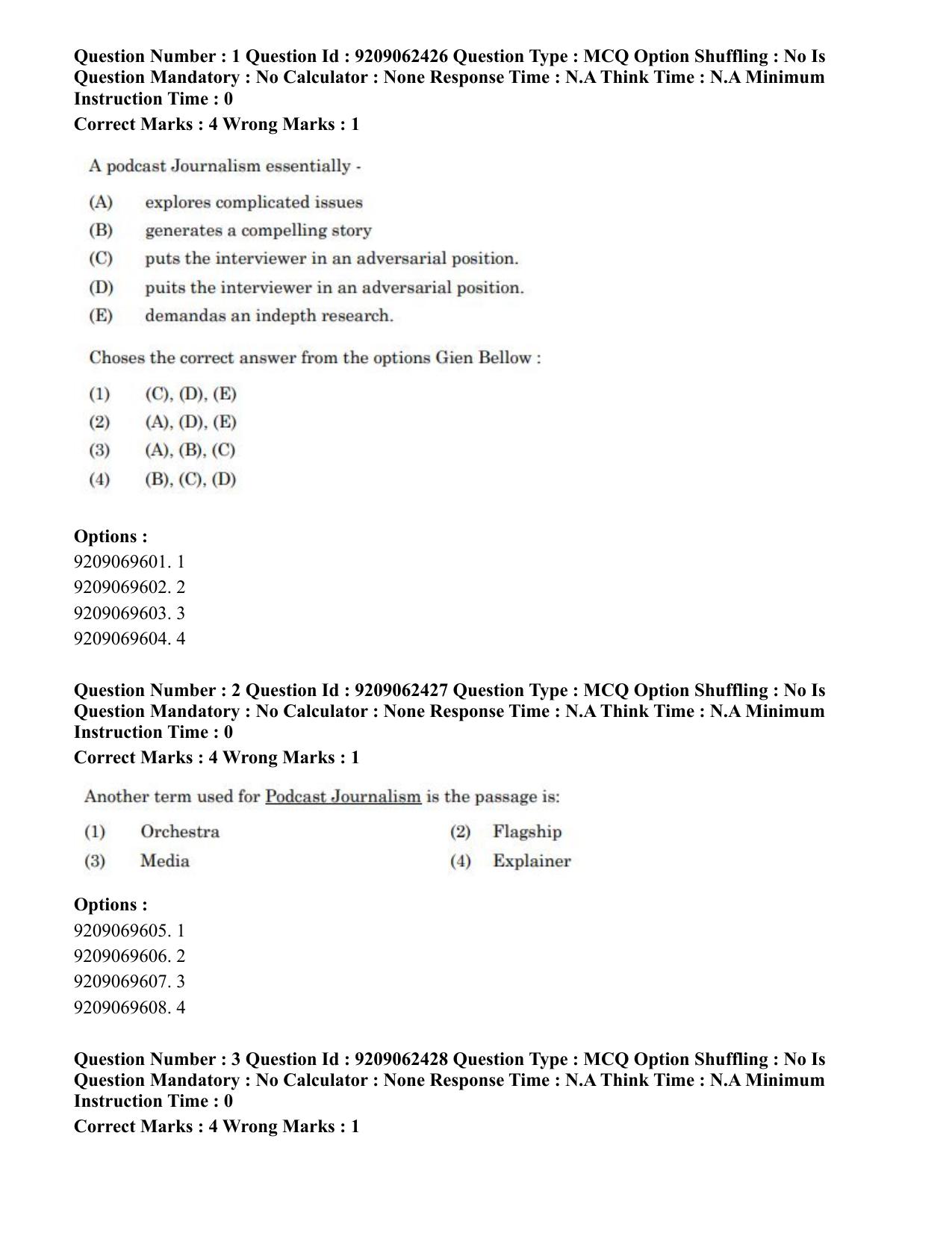 CUET PG 2023: LAQP07 – Bengali (Eng.)-Shift 3 (06-06-2023) Question Paper - Page 4