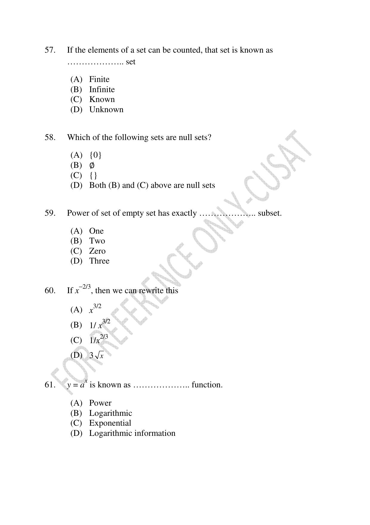 CUSAT CAT 2022 MSc in Econometrics and Financial Technology Question Paper - Page 14