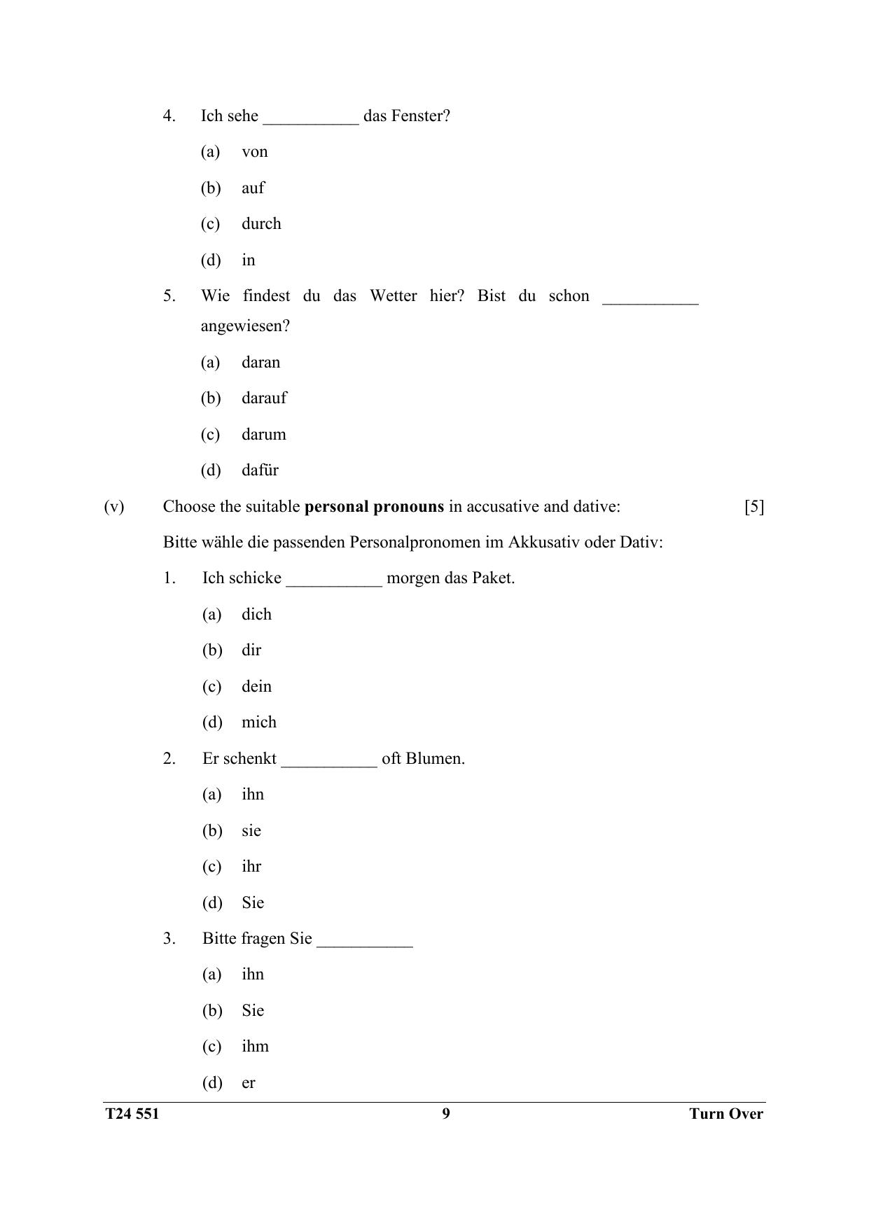 ICSE Class 10 German 2024 Question Paper - Page 9