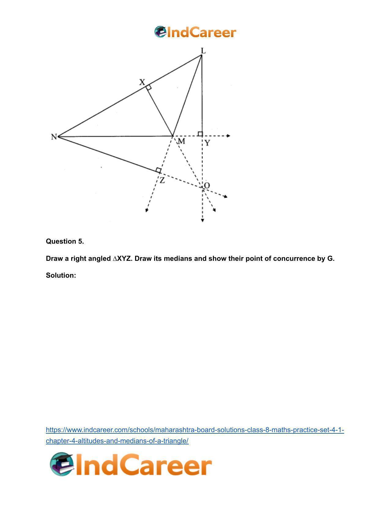 Maharashtra Board Solutions Class 8-Maths (Practice Set 4.1): Chapter 4- Altitudes and Medians of a Triangle - Page 4