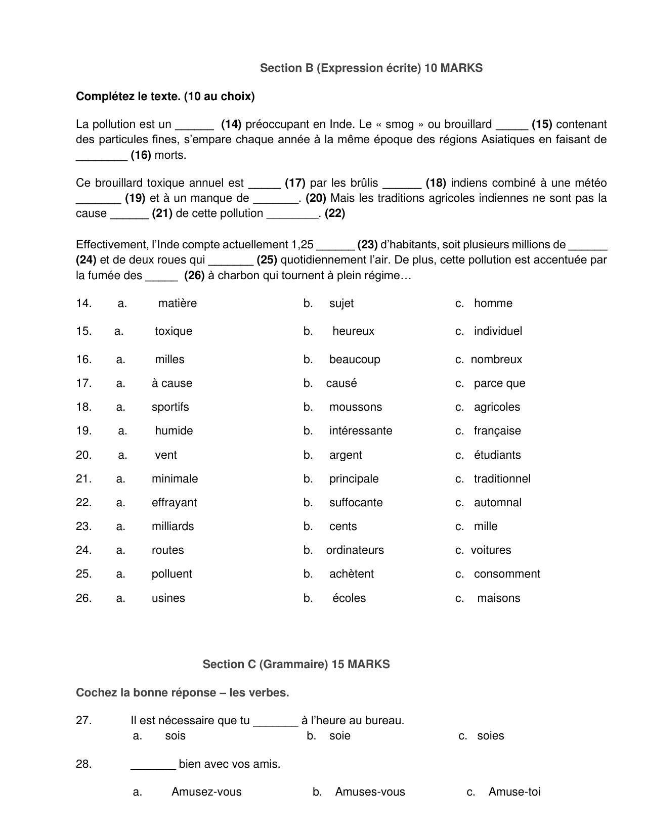 CBSE Class 12th French Sample Question Paper 2021-22 - Page 3